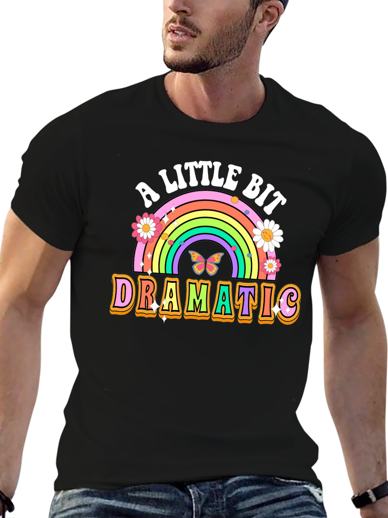 A Little Bit Dramatic T-Shirt Rainbow Graphic Tee