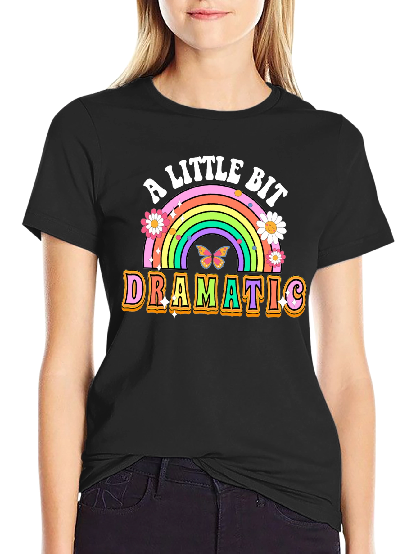 A Little Bit Dramatic T-Shirt Rainbow Graphic Tee