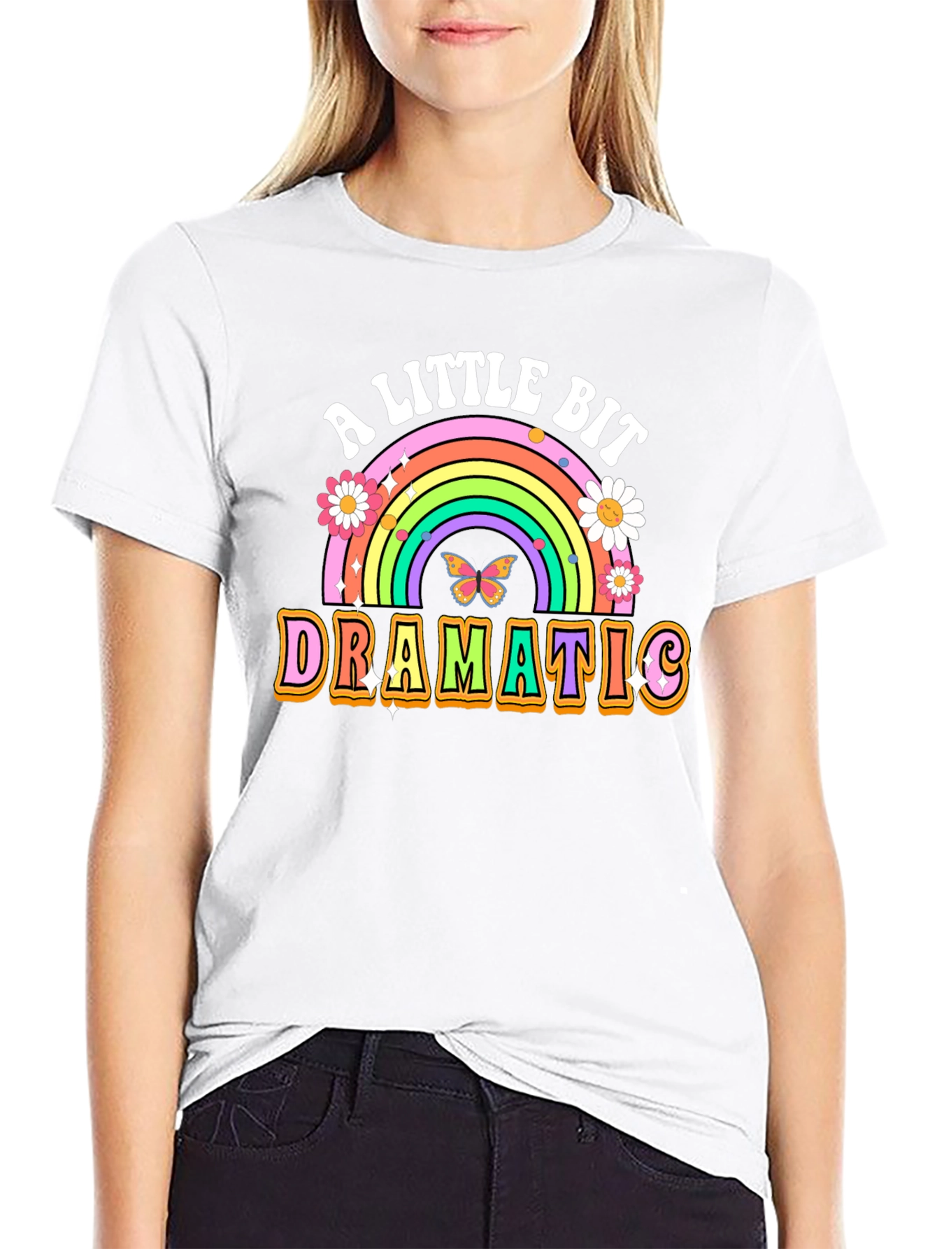 A Little Bit Dramatic T-Shirt Rainbow Graphic Tee