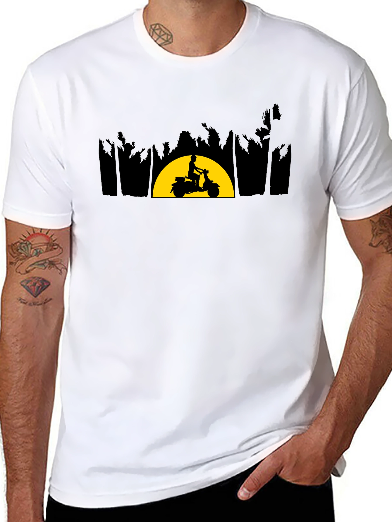Sunset Scooter Ride Graphic Tee