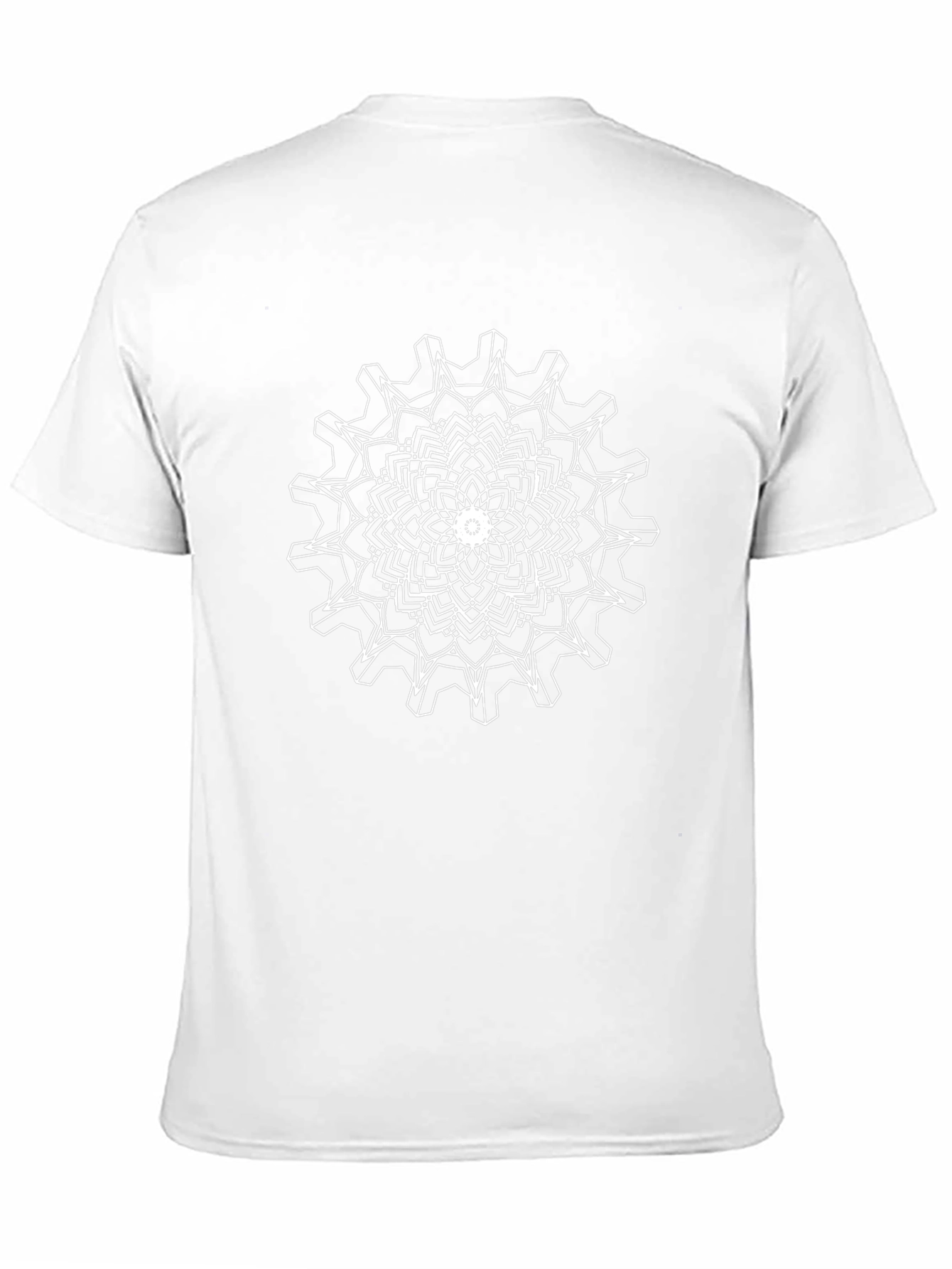 Abstract Geometric Gear Graphic Tee - Black