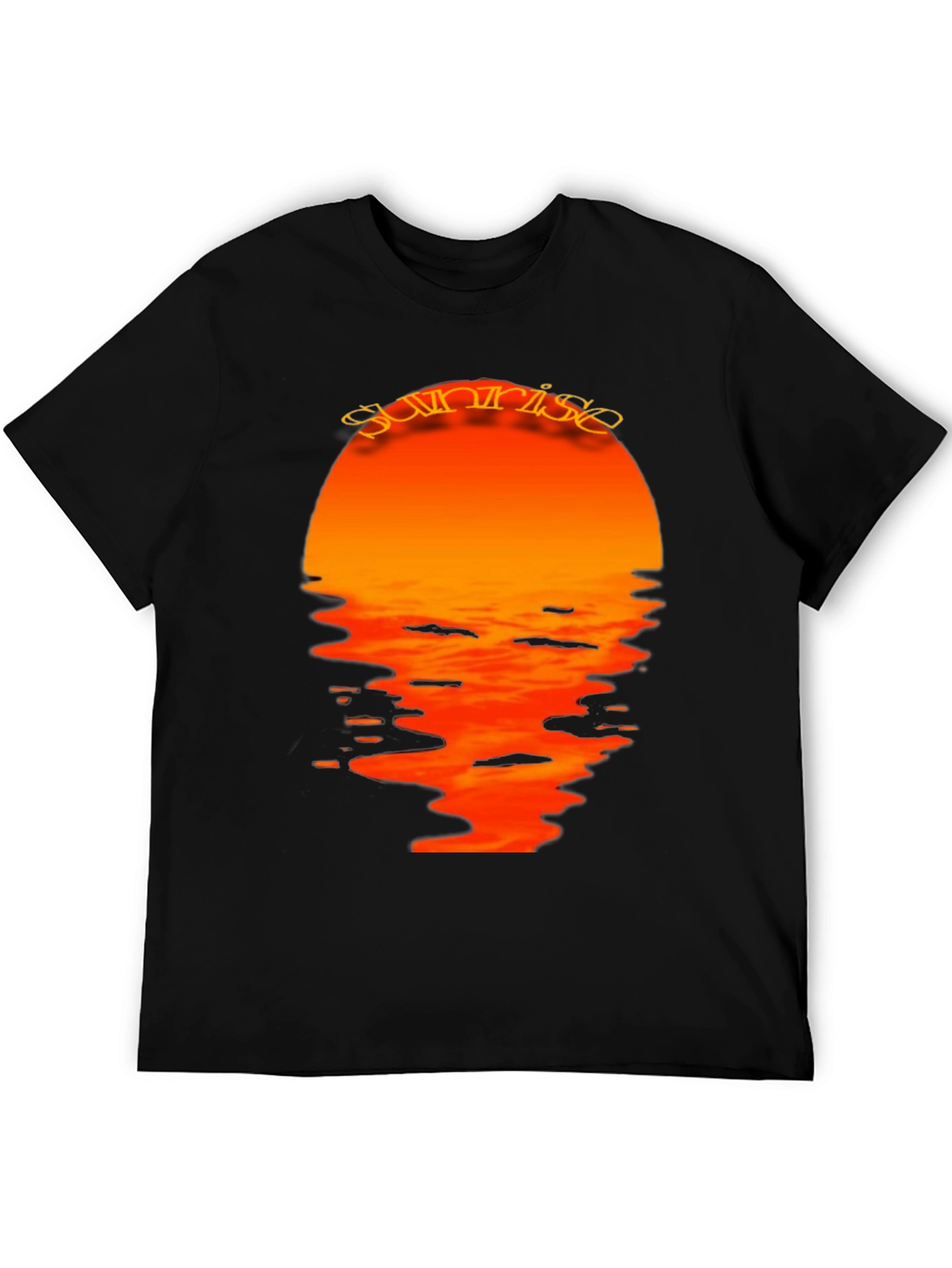 Sunrise Graphic Print Black T-Shirt