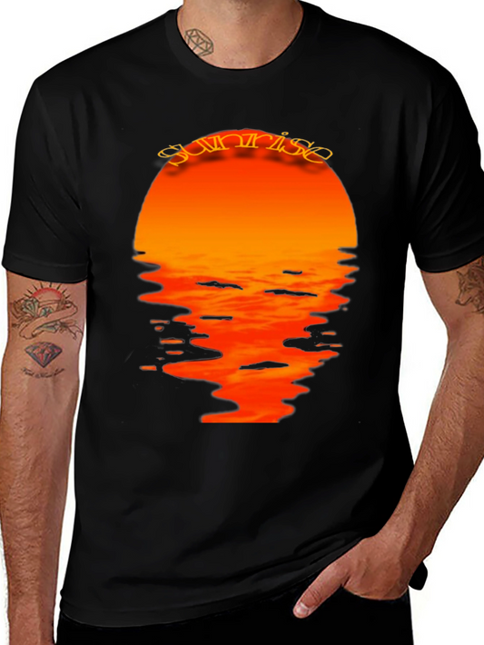 Sunrise Graphic Print Black T-Shirt