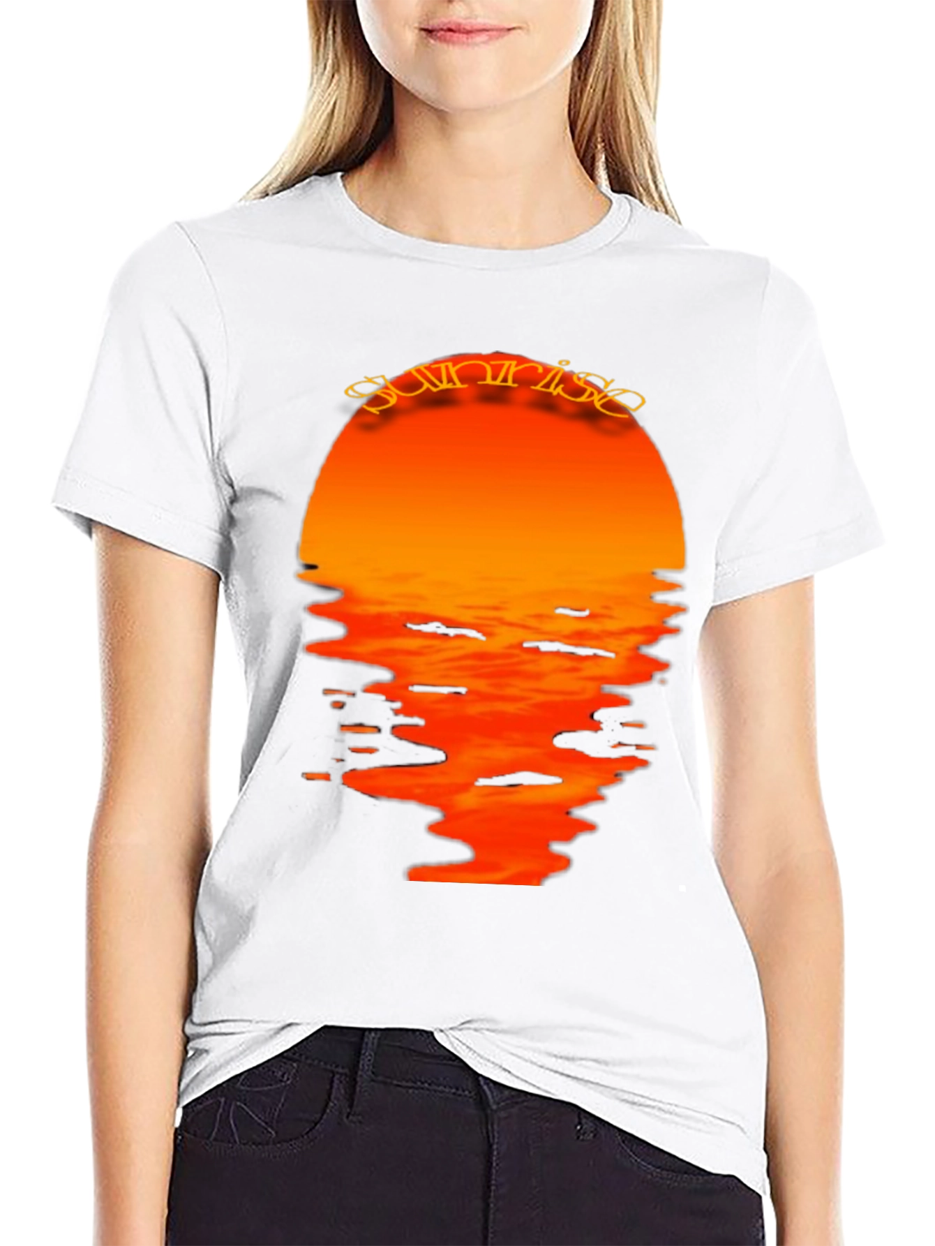 Sunrise Graphic Print Black T-Shirt