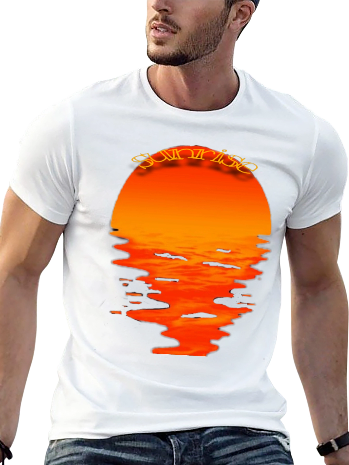 Sunrise Graphic Print Black T-Shirt
