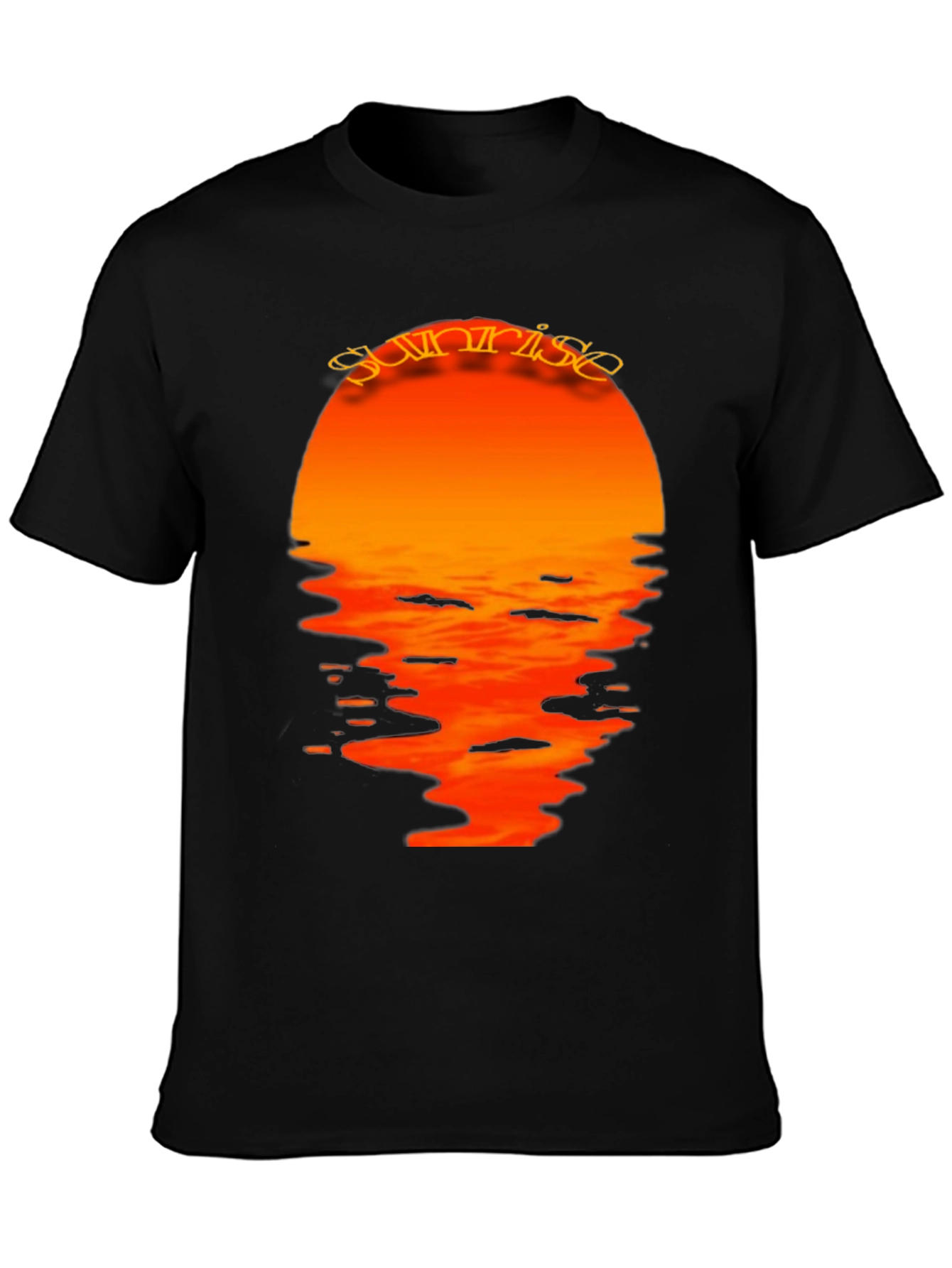 Sunrise Graphic Print Black T-Shirt