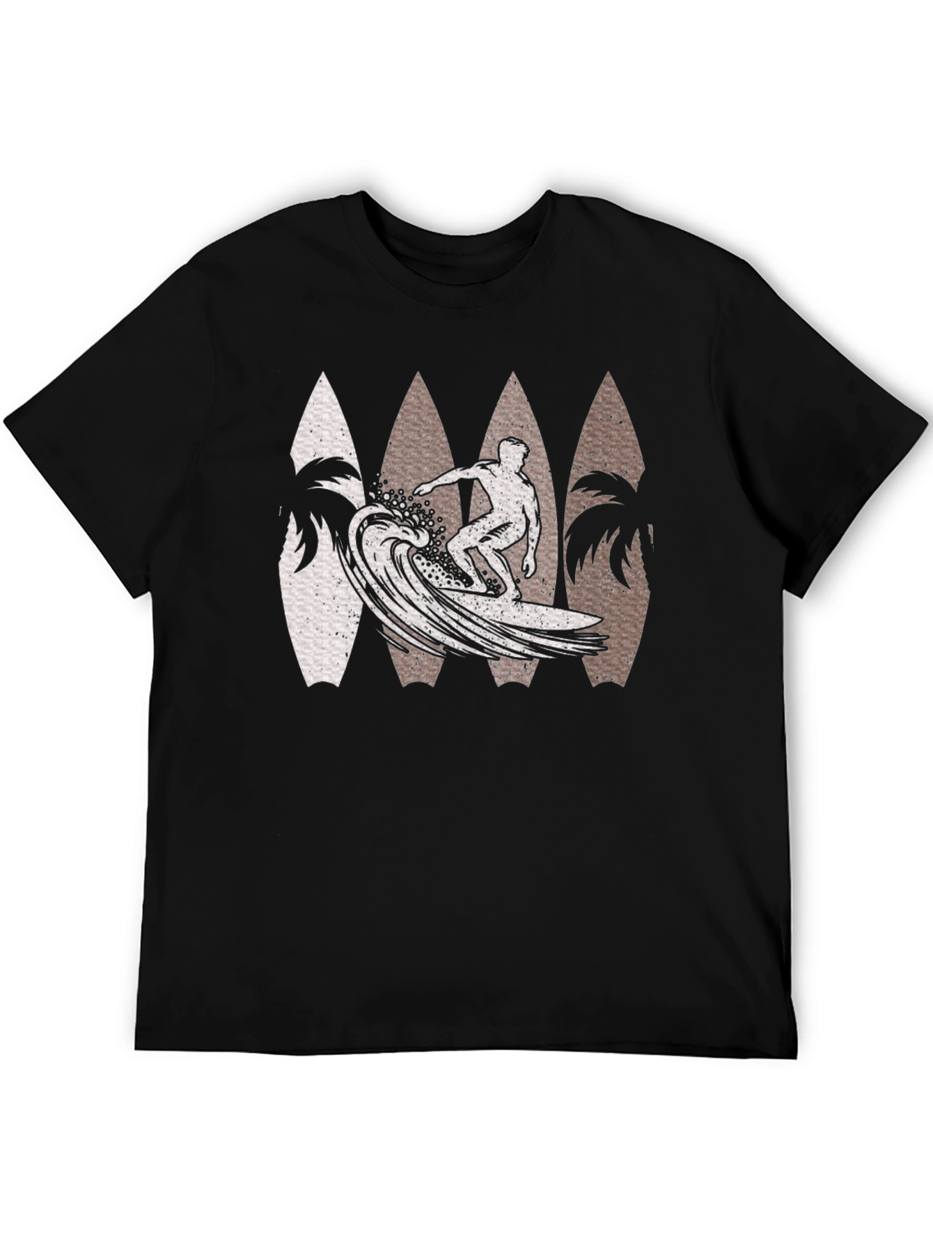 Surfer Wave Graphic Tee - Black