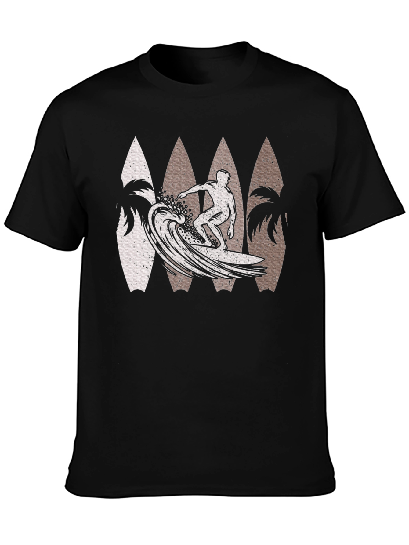 Surfer Wave Graphic Tee - Black