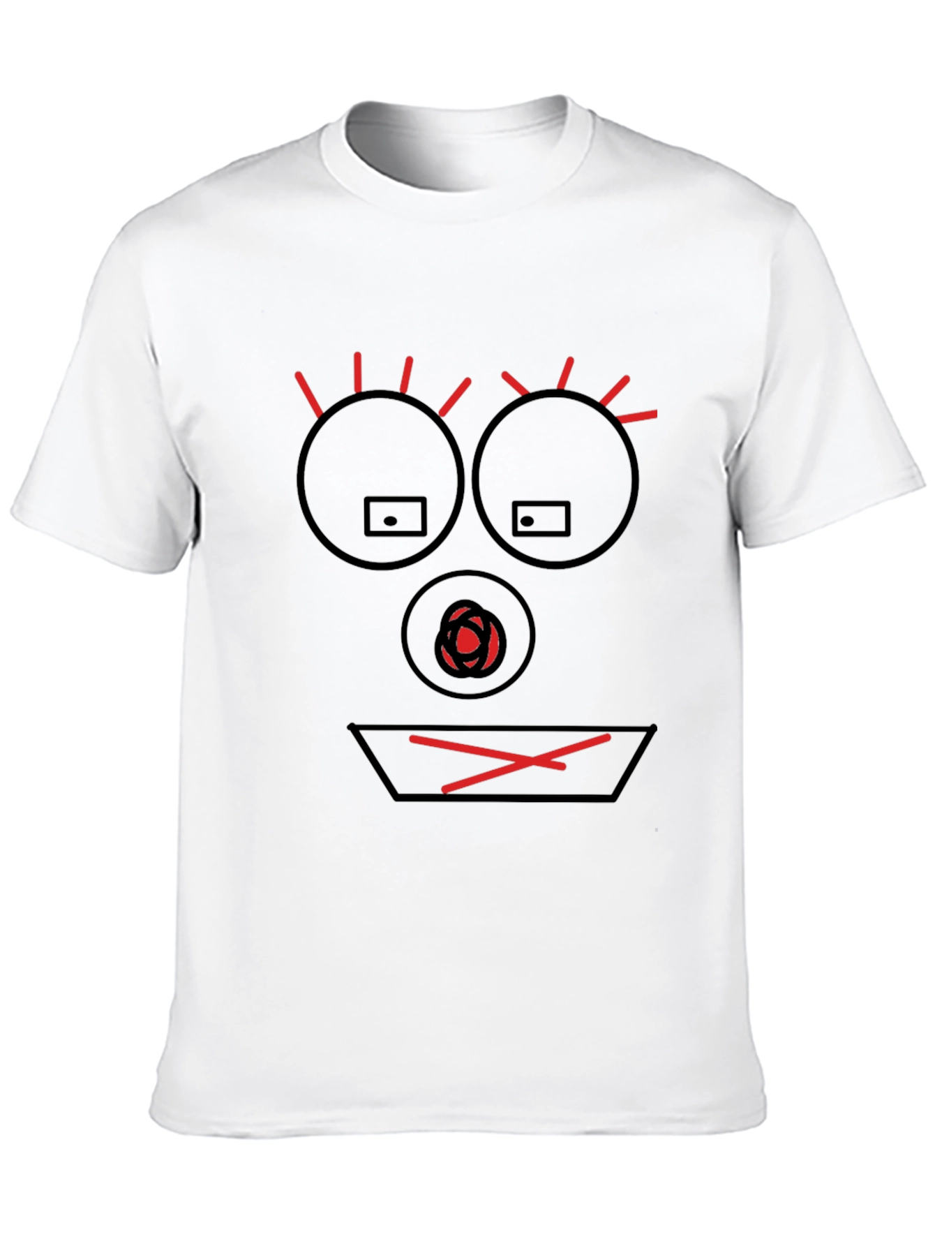 Abstract Face Graphic Tee - Black