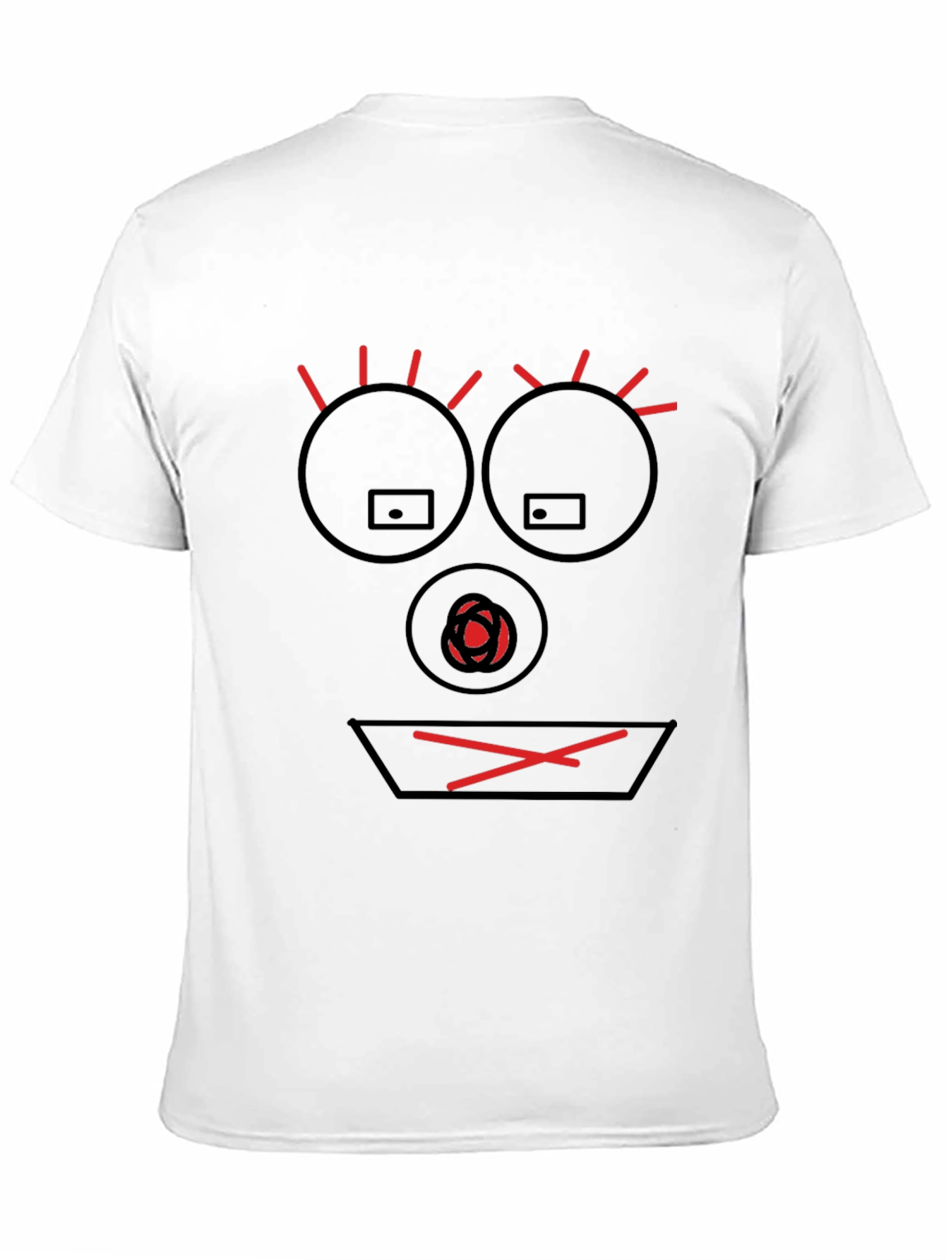 Abstract Face Graphic Tee - Black