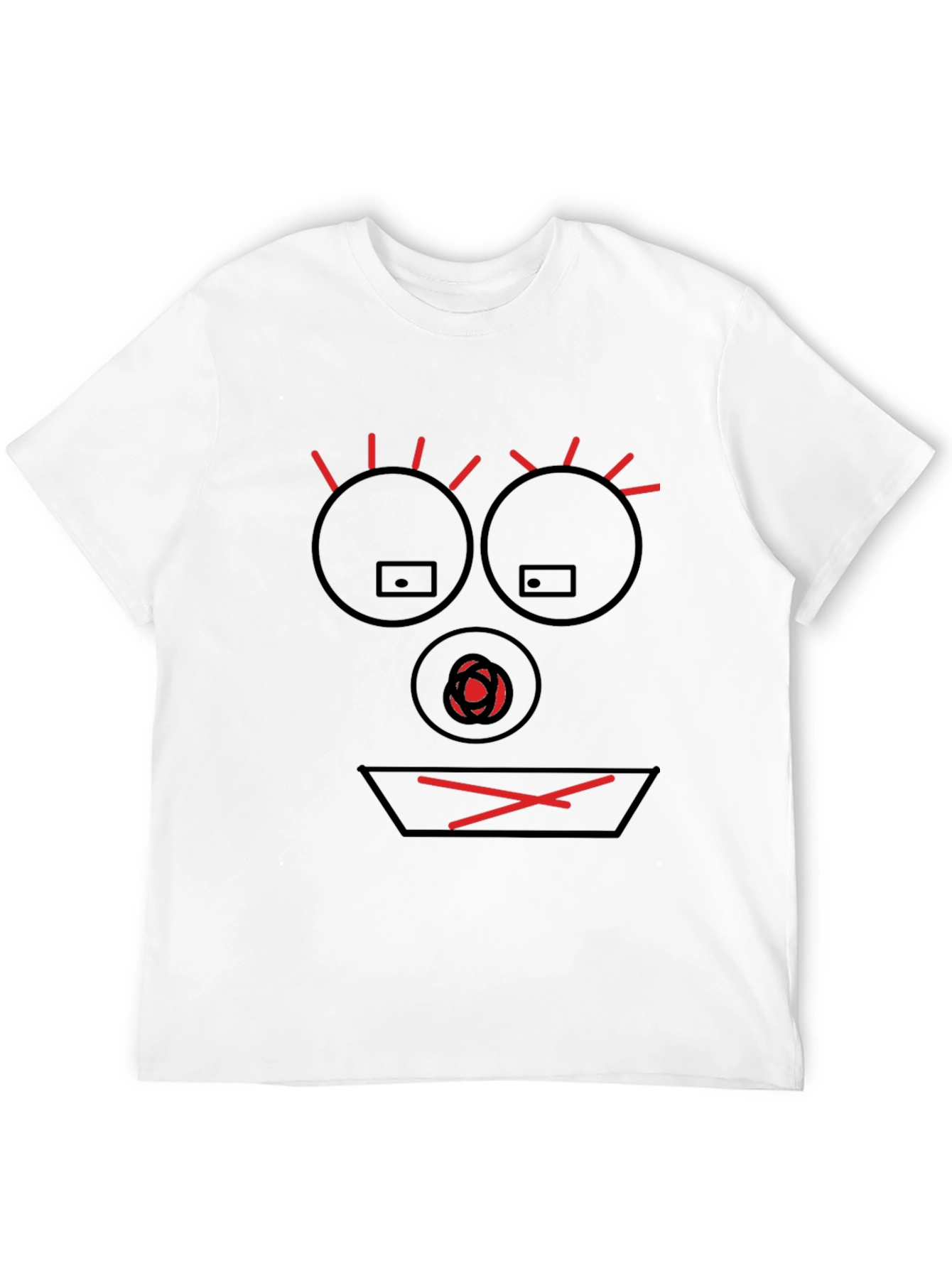 Abstract Face Graphic Tee - Black