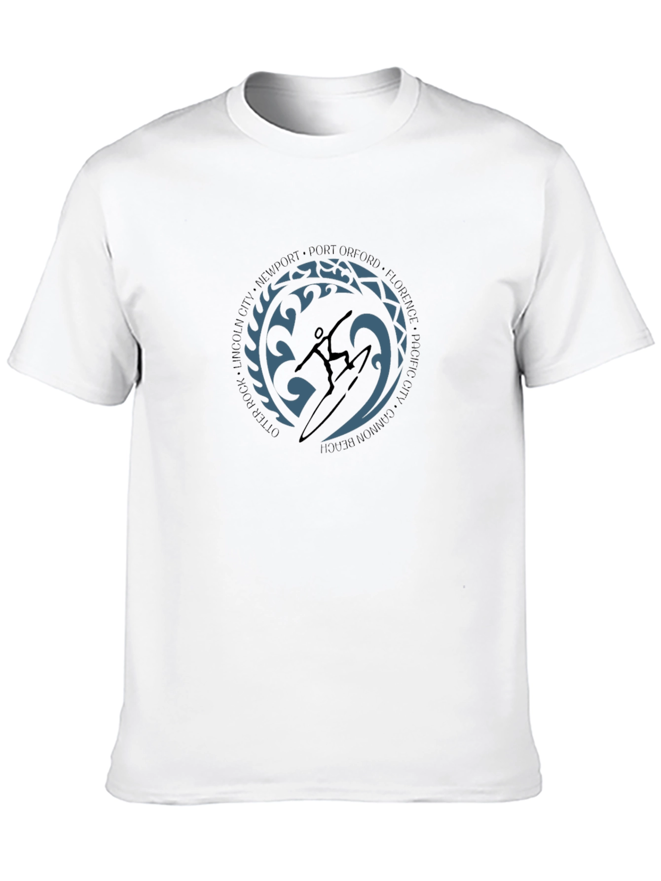 Surfer Graphic Black T-Shirt - Coastal City Design