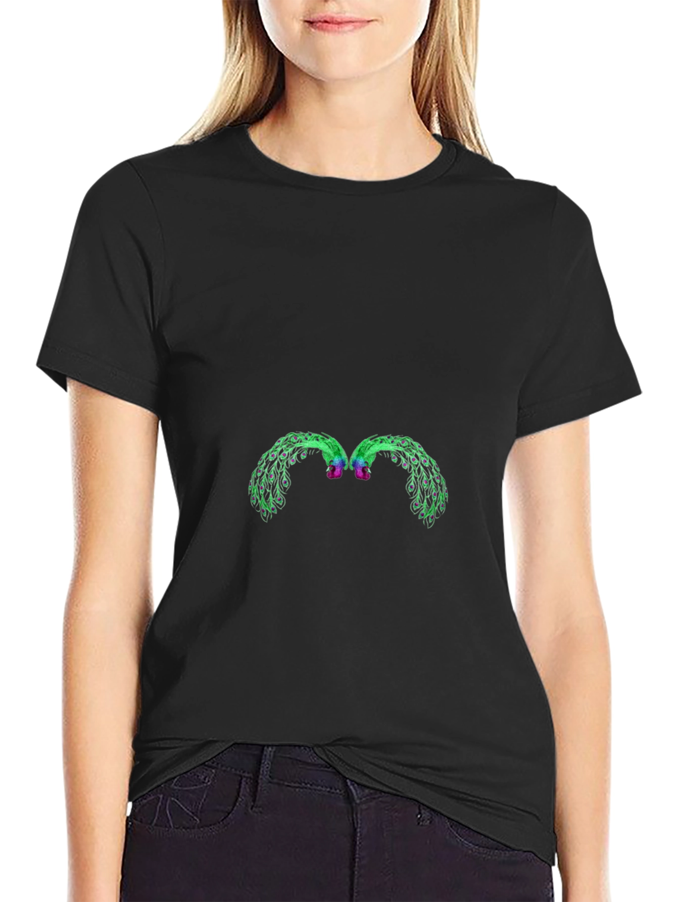 Abstract Graphic Black Crew Neck Tee
