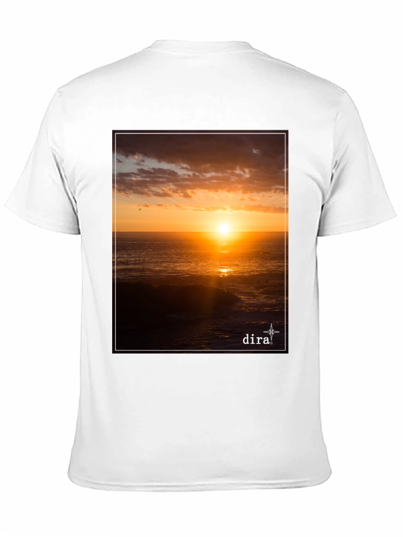 Sunset Ocean View Black T-Shirt
