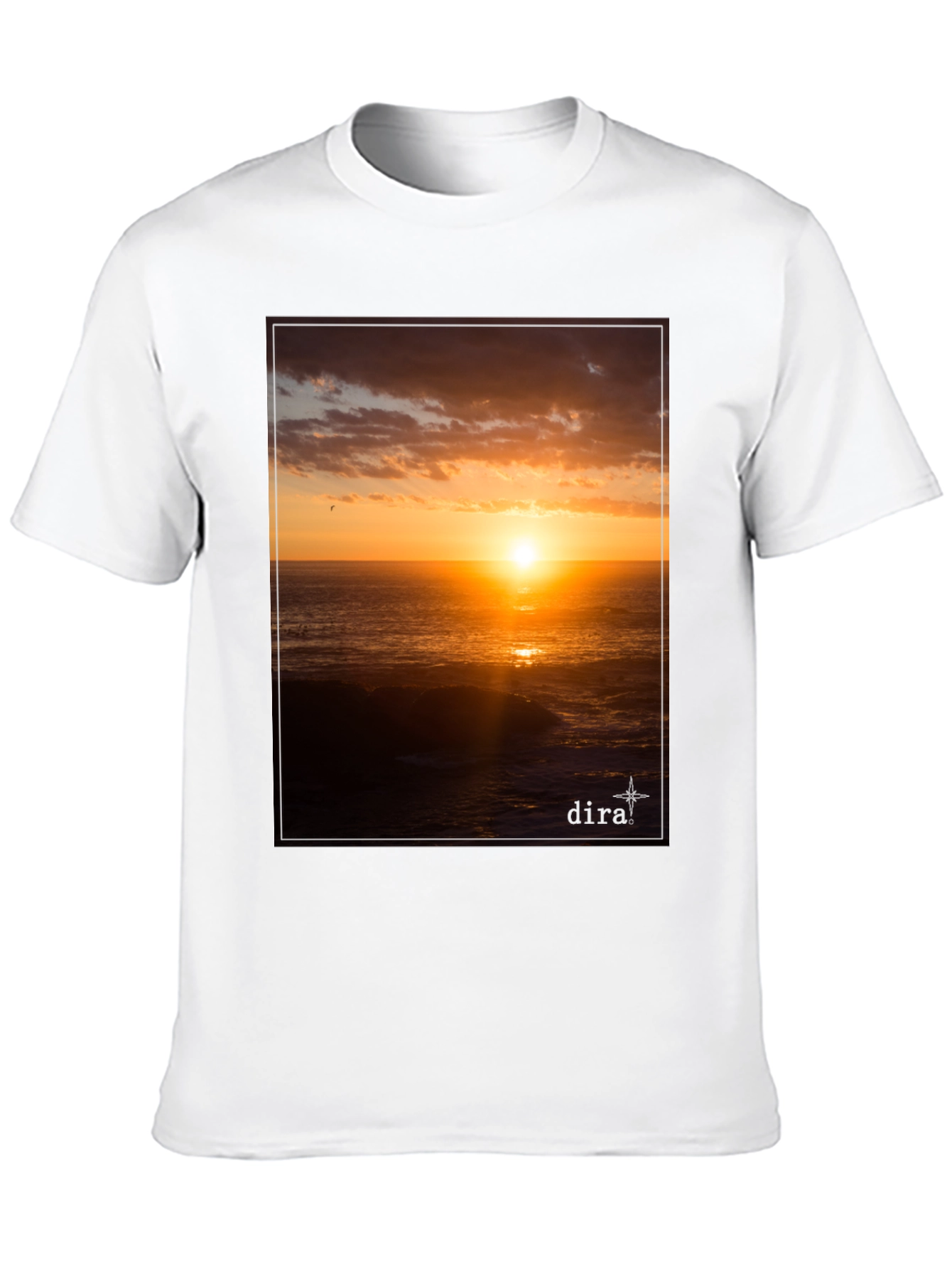 Sunset Ocean View Black T-Shirt