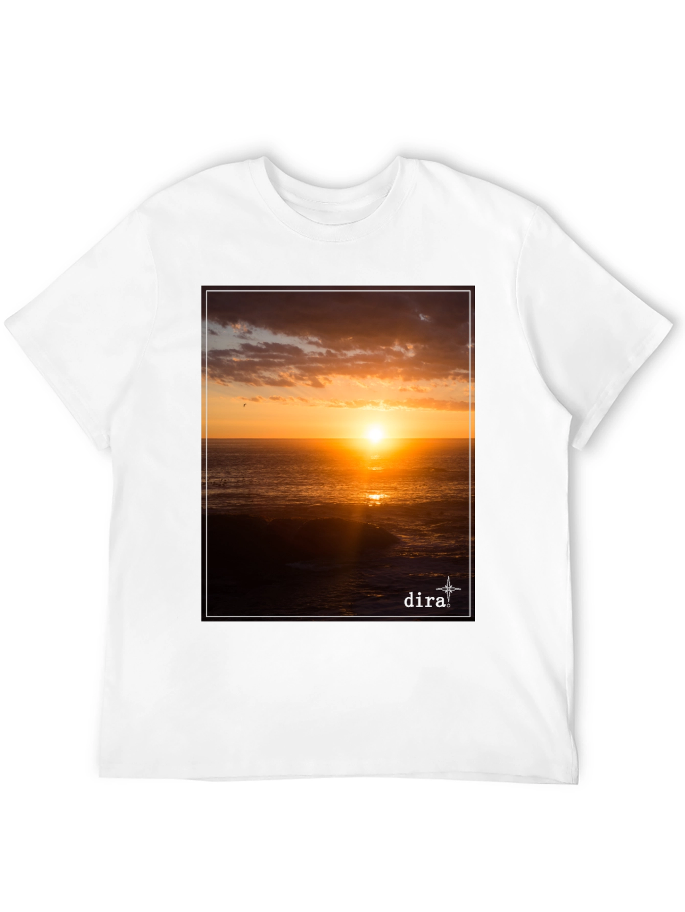 Sunset Ocean View Black T-Shirt