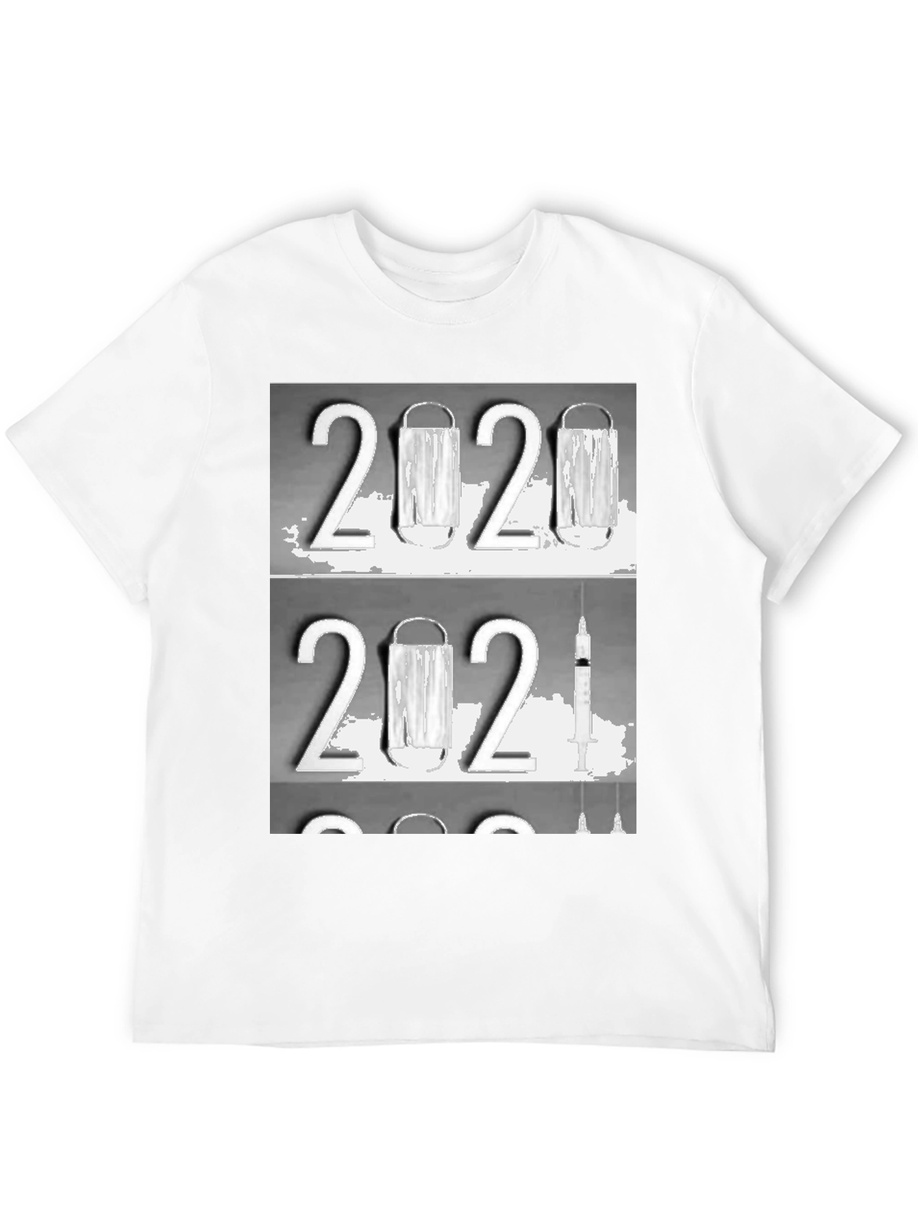 2020-2021 Face Mask and Vaccine Graphic T-Shirt