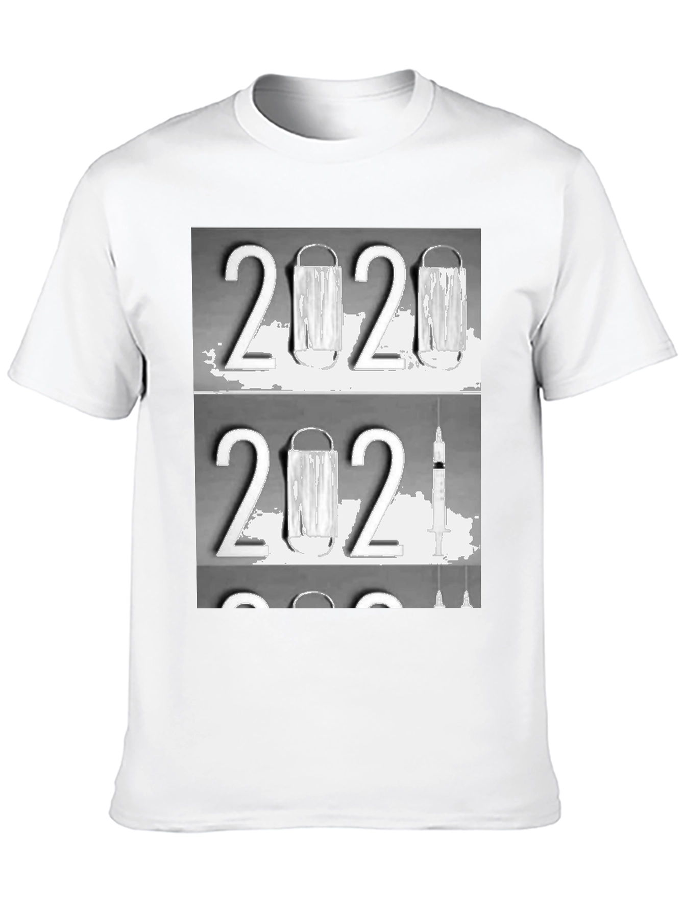 2020-2021 Face Mask and Vaccine Graphic T-Shirt