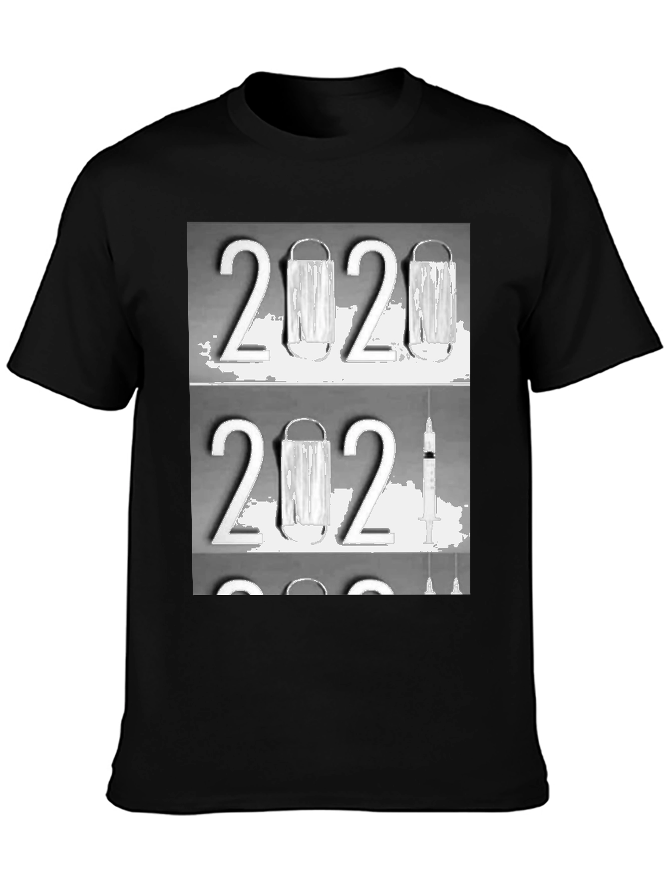 2020-2021 Face Mask and Vaccine Graphic T-Shirt