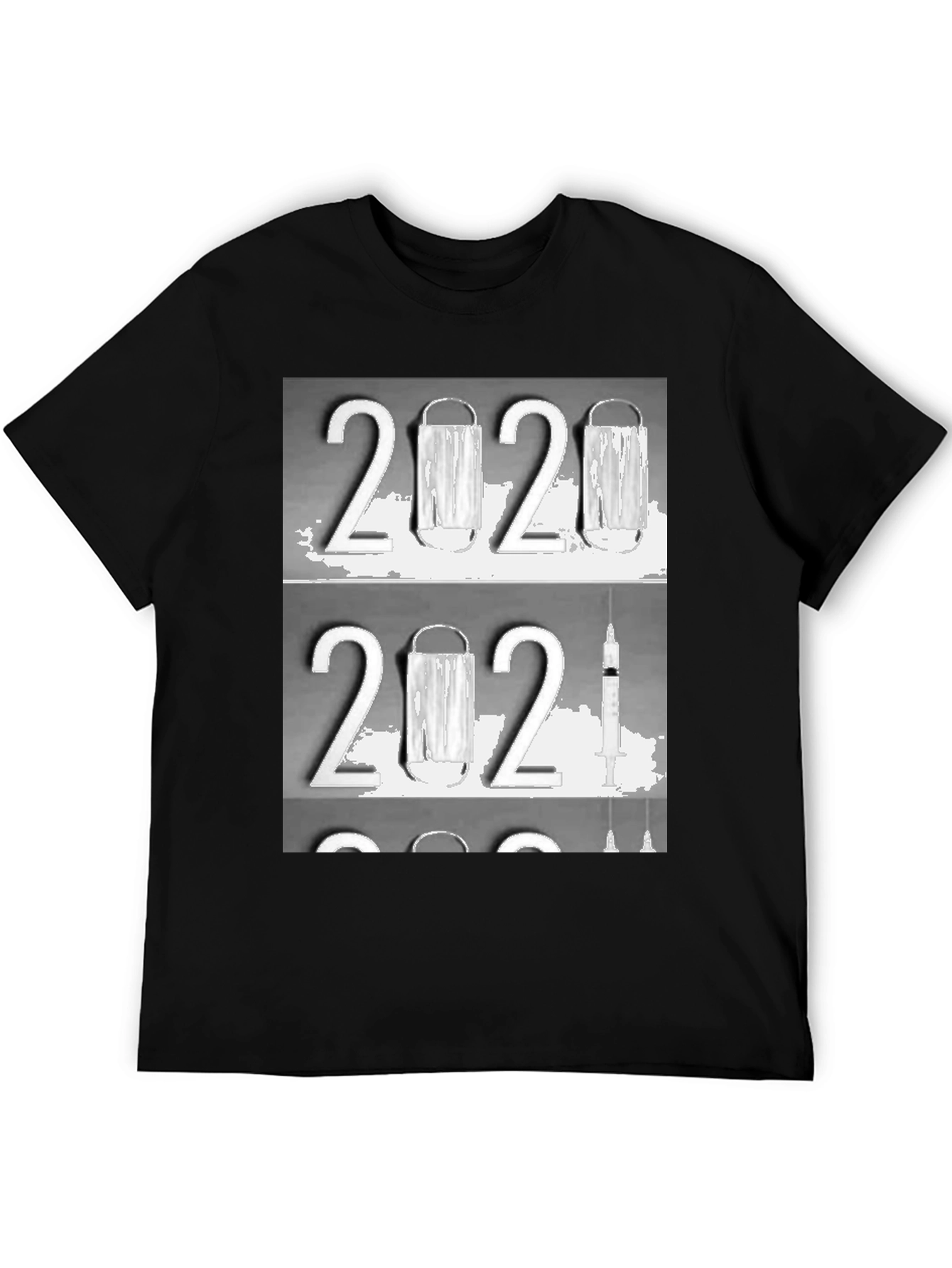 2020-2021 Face Mask and Vaccine Graphic T-Shirt