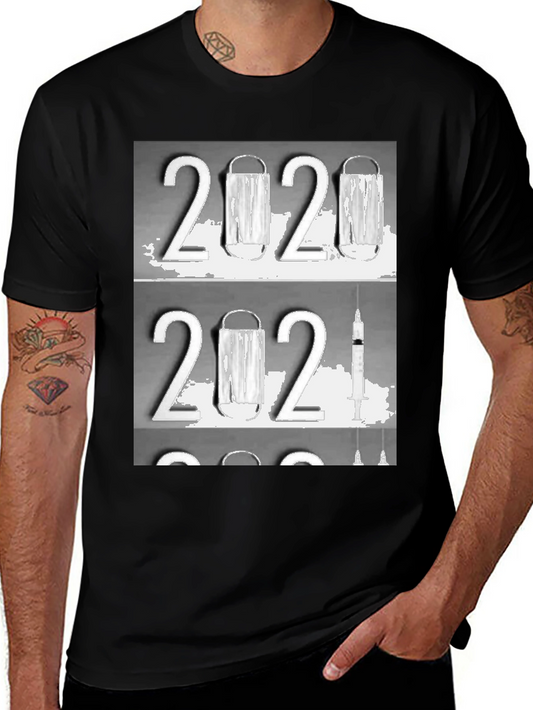 2020-2021 Face Mask and Vaccine Graphic T-Shirt