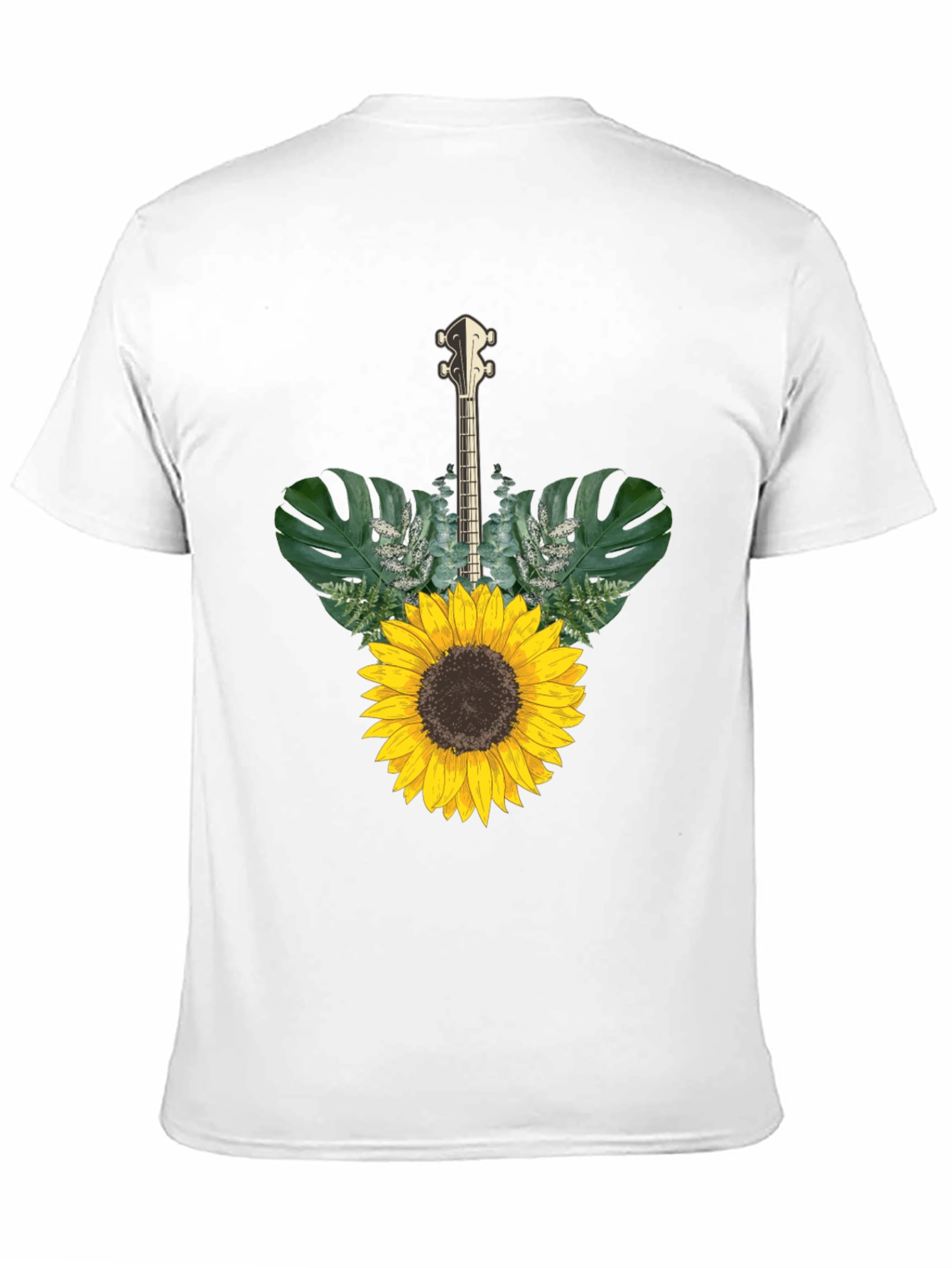 Sunflower Guitar T-Shirt - Black Cotton Tee