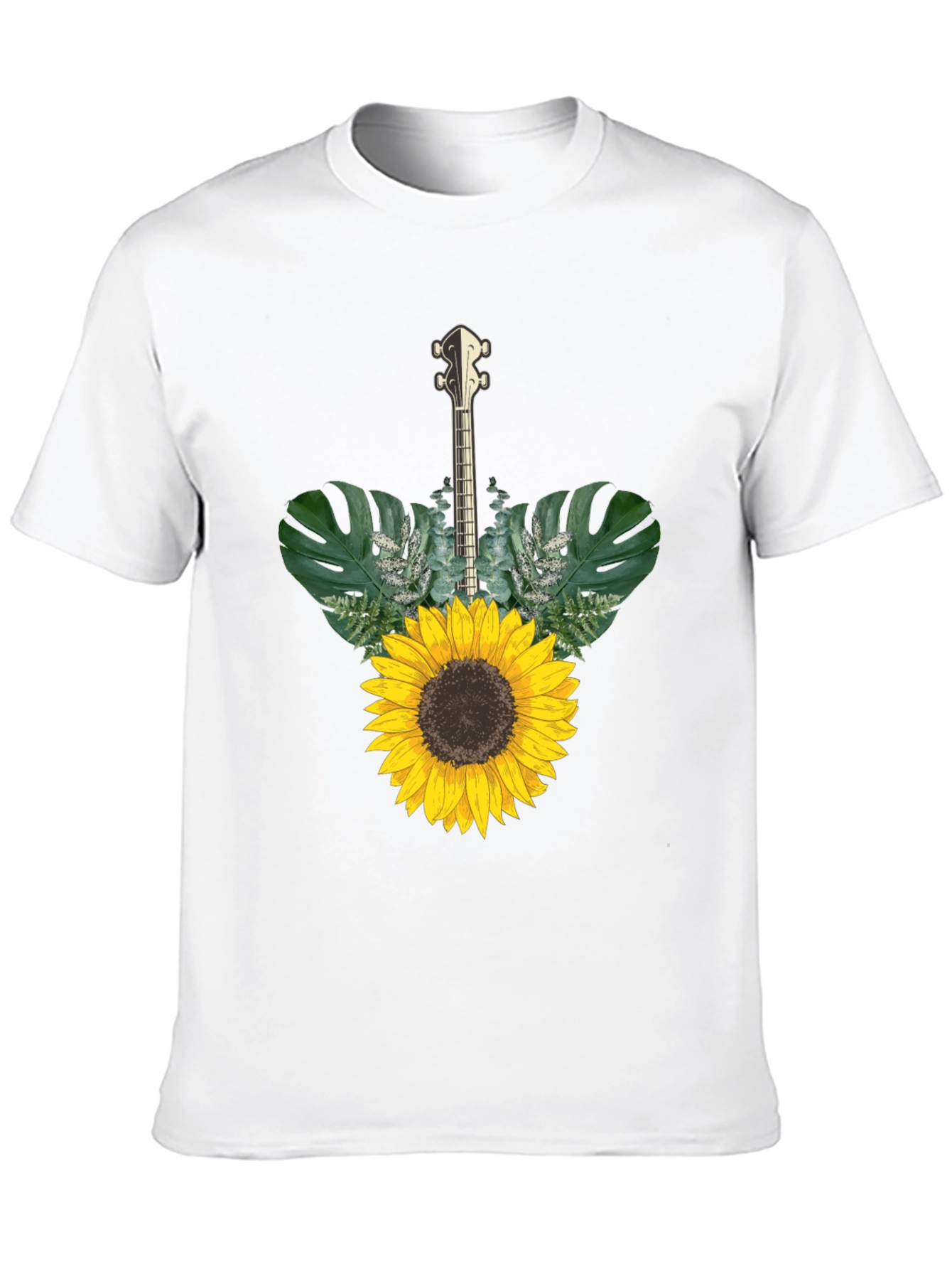 Sunflower Guitar T-Shirt - Black Cotton Tee