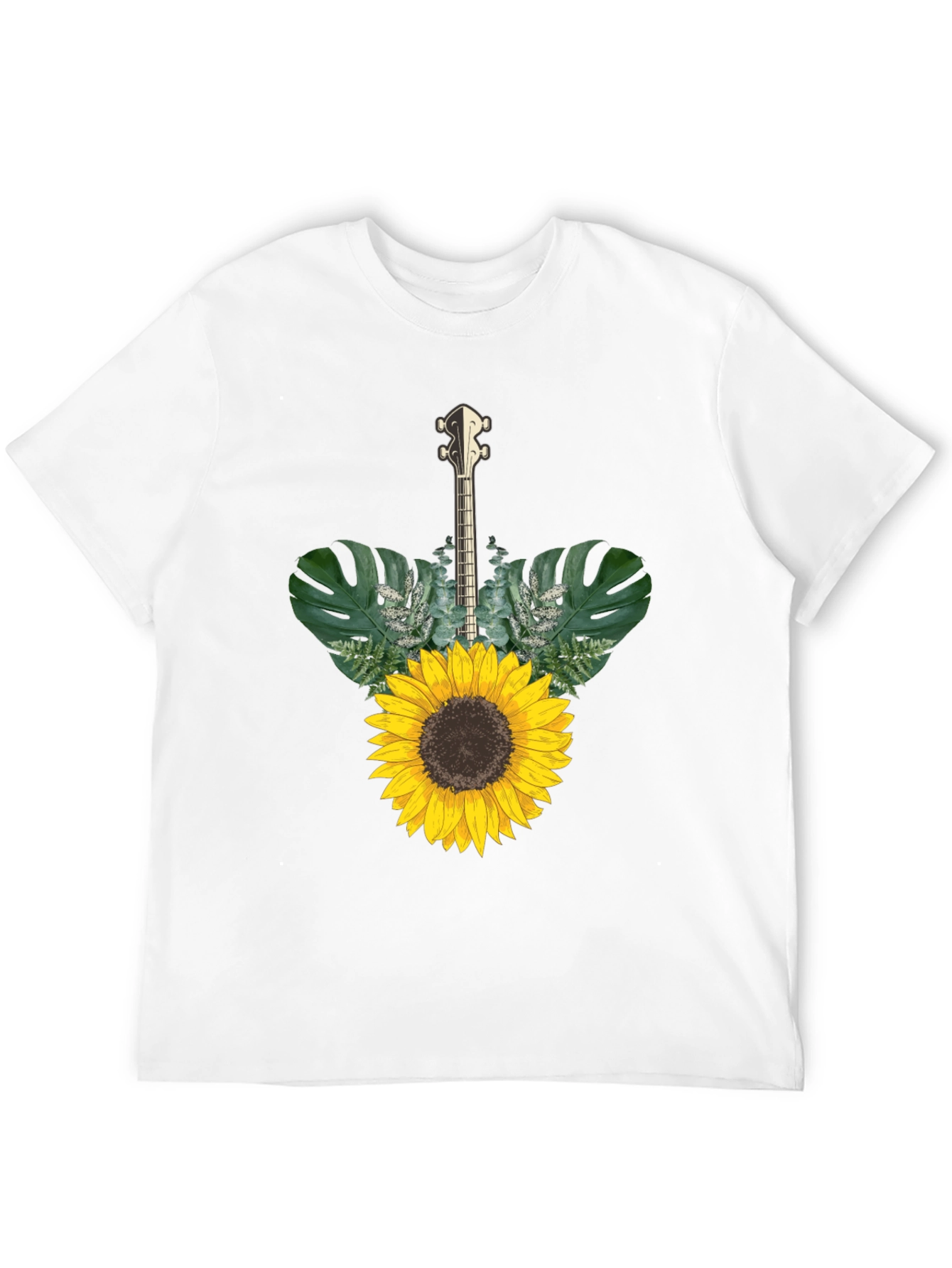 Sunflower Guitar T-Shirt - Black Cotton Tee