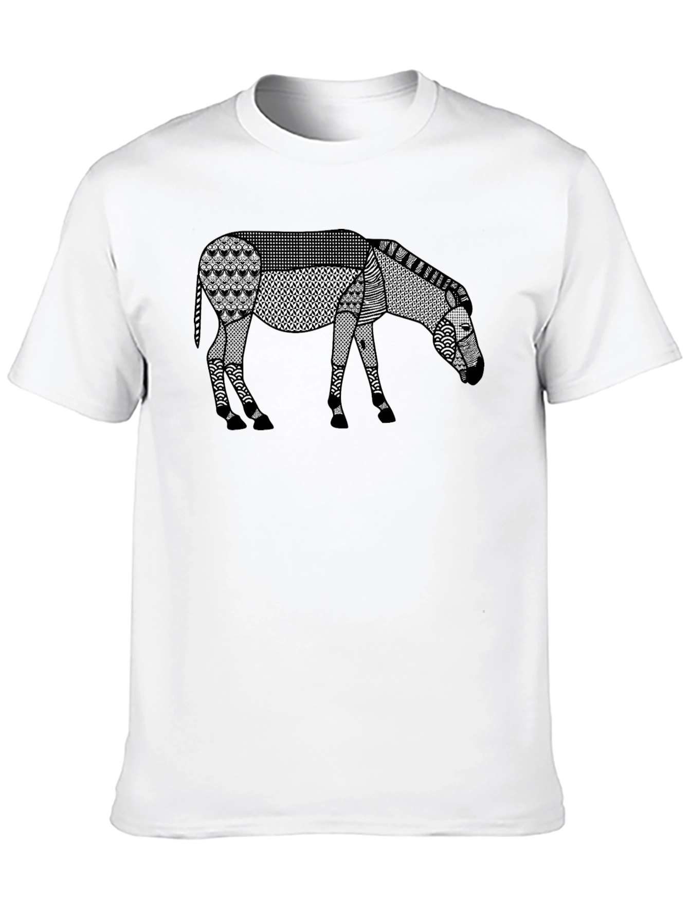 Abstract Donkey Graphic Tee - Modern Art Shirt