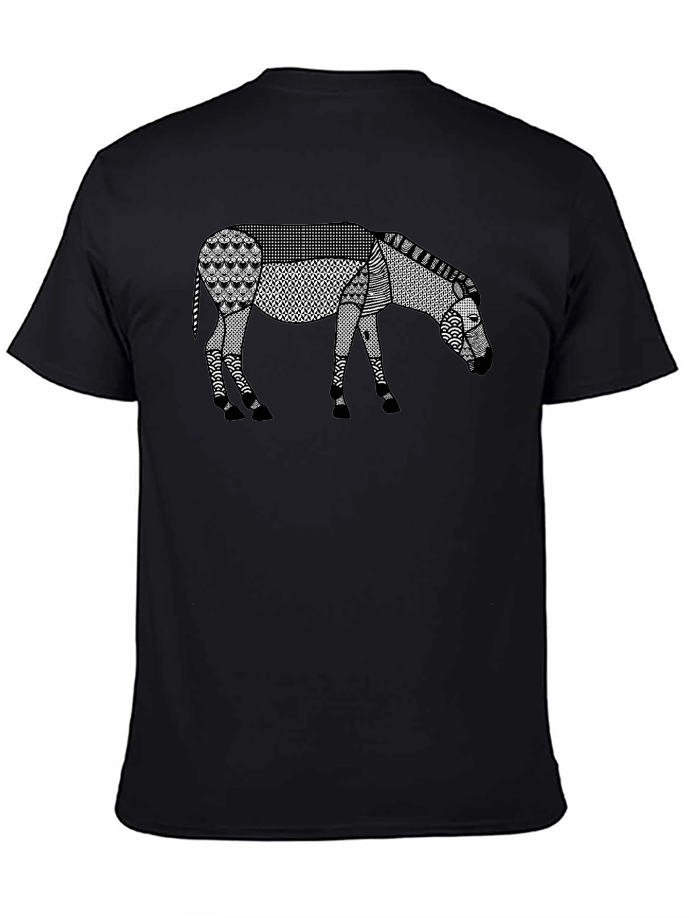 Abstract Donkey Graphic Tee - Modern Art Shirt
