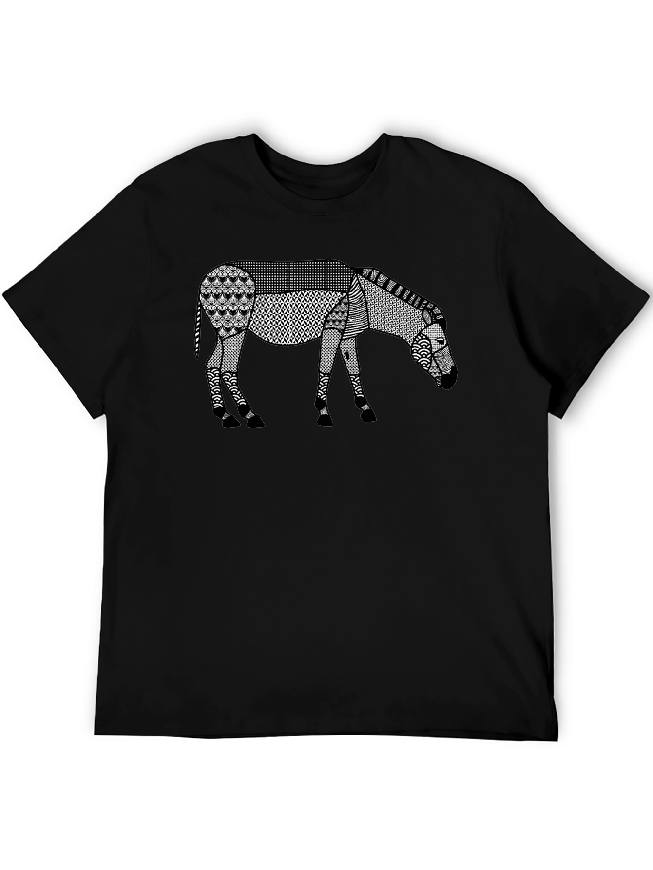 Abstract Donkey Graphic Tee - Modern Art Shirt