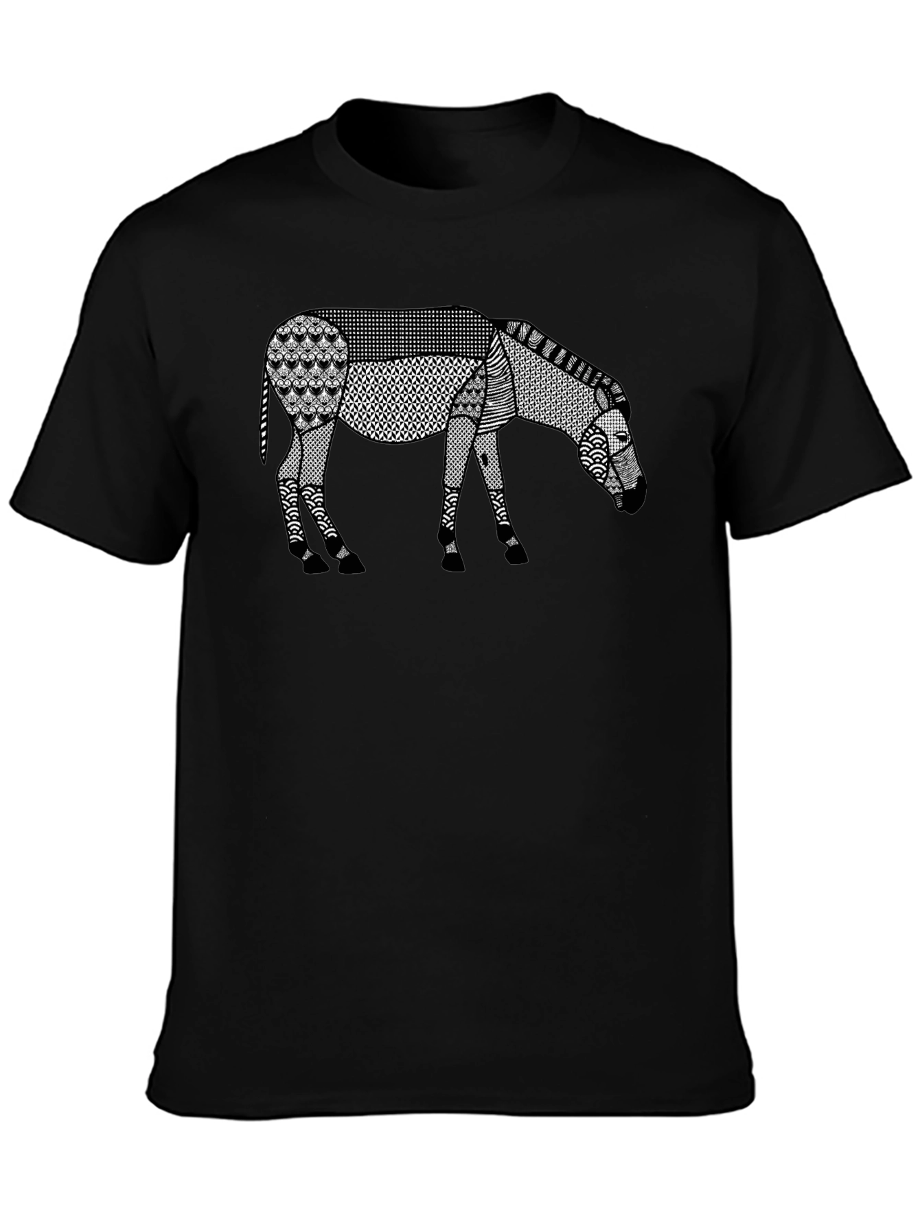 Abstract Donkey Graphic Tee - Modern Art Shirt