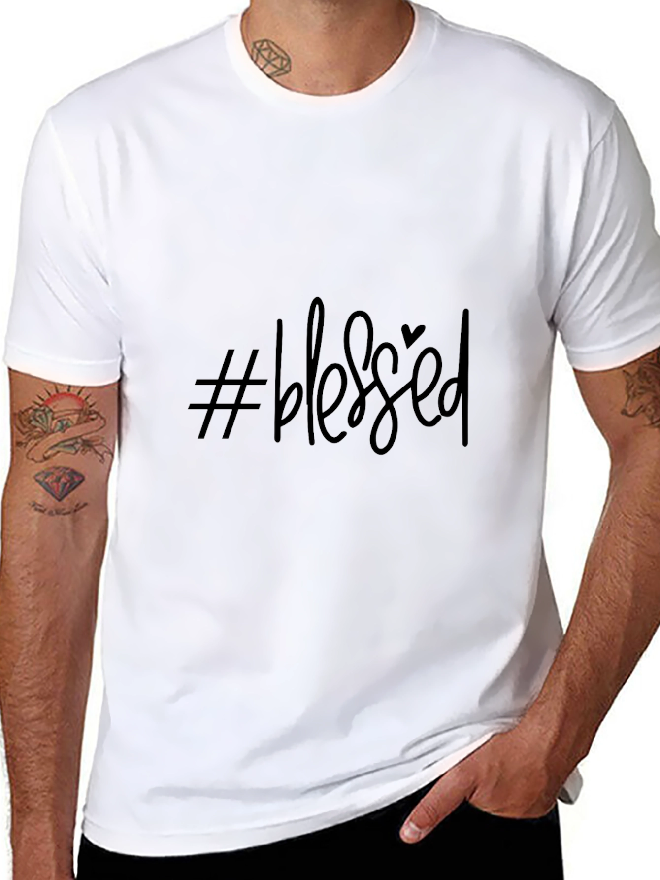 #Blessed Black Graphic T-Shirt