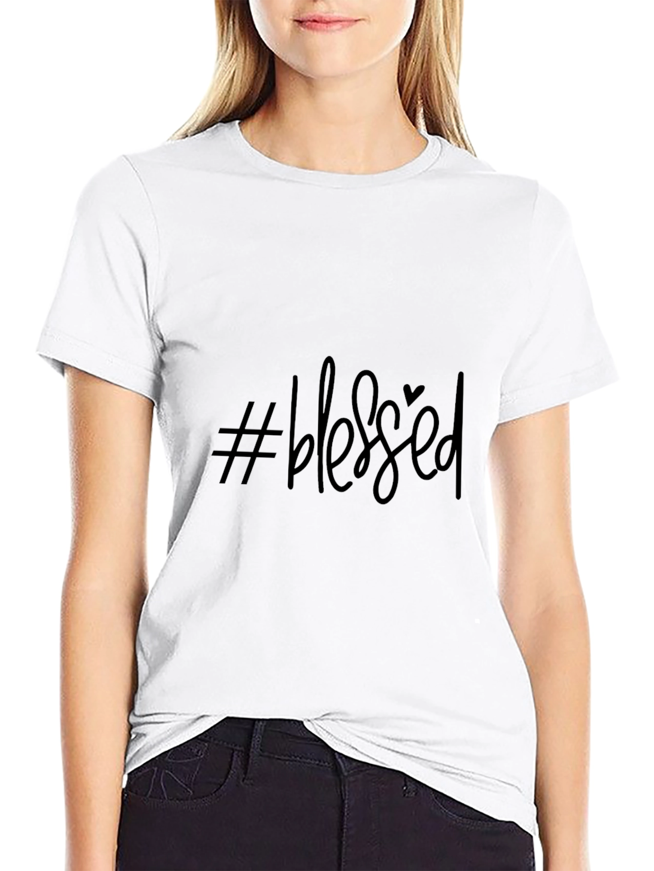 #Blessed Black Graphic T-Shirt
