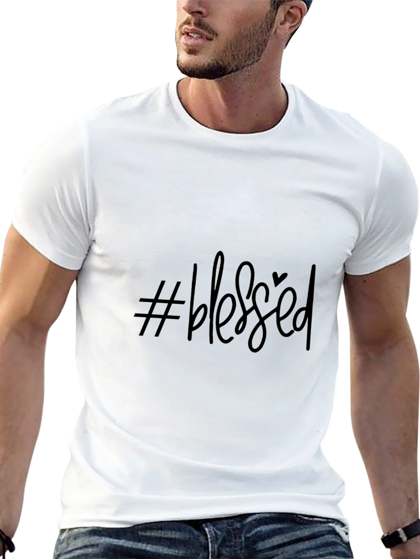 #Blessed Black Graphic T-Shirt