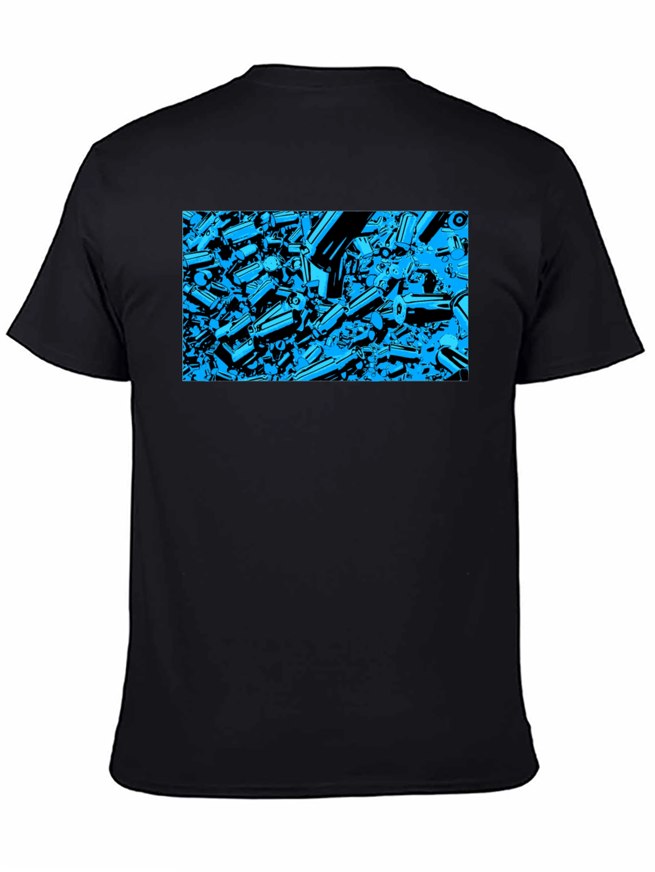 Abstract Tech Print Black T-Shirt