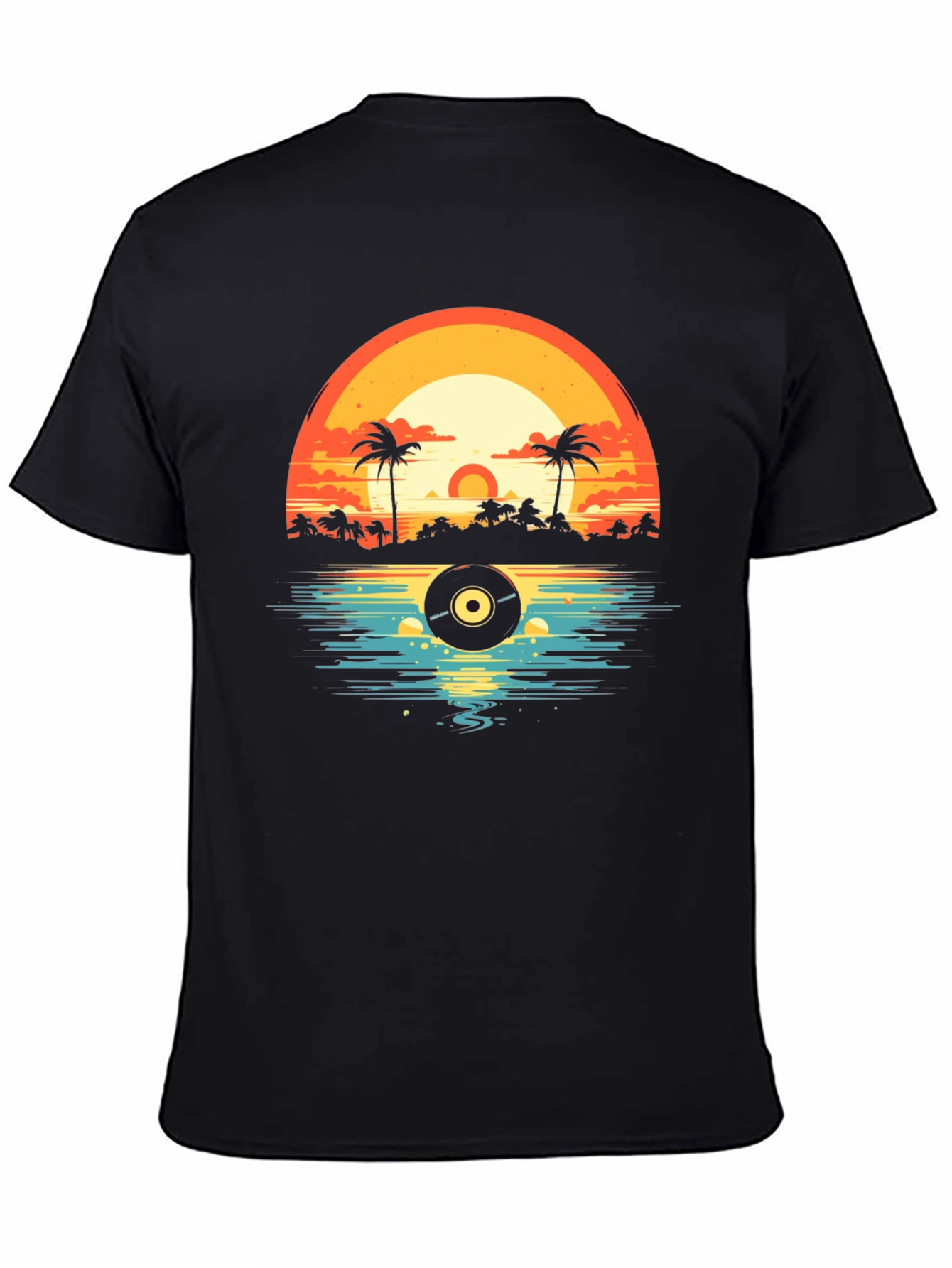 Sunset Vinyl Record Beach T-Shirt