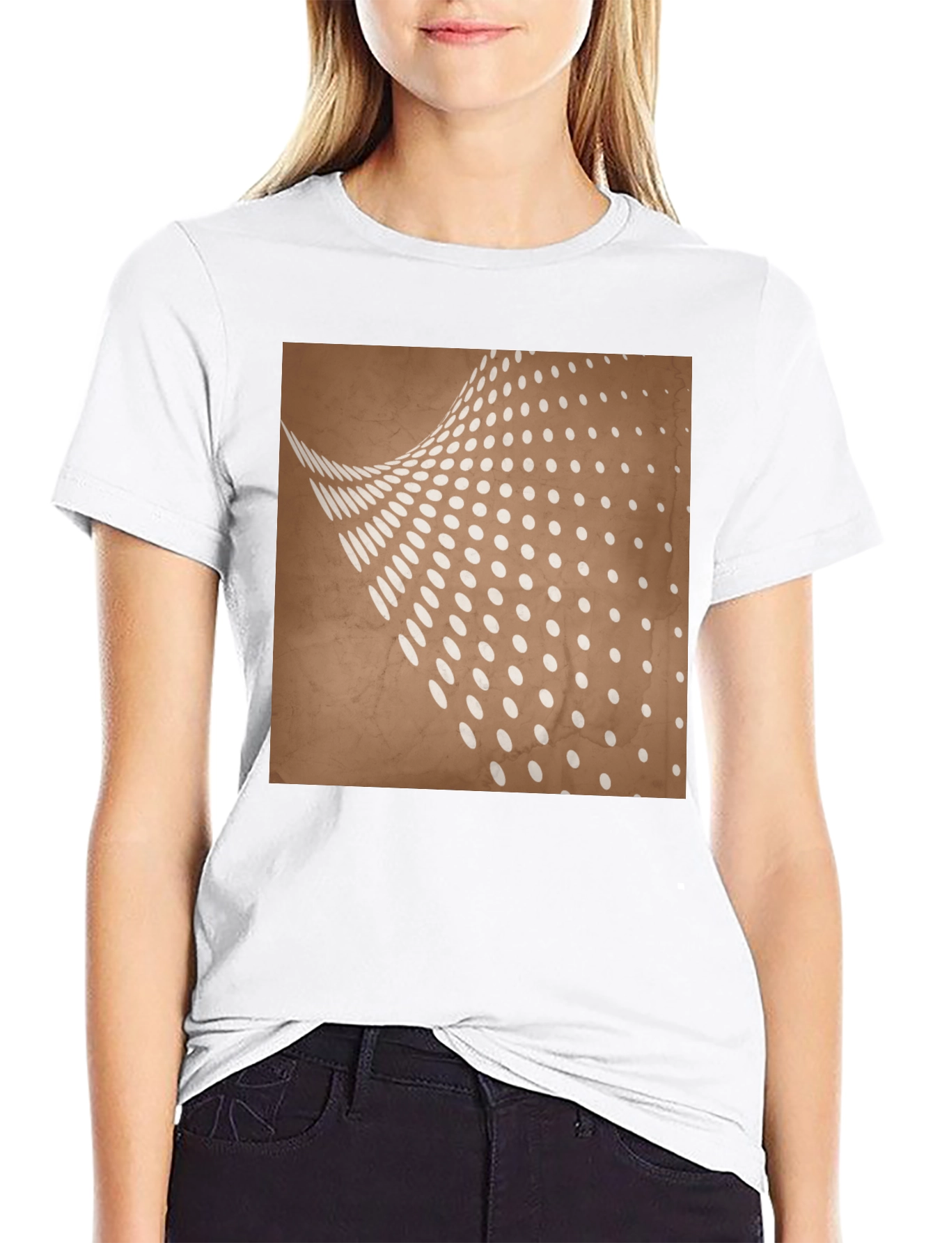Abstract Dot Pattern Graphic Tee - Trendy Casual Wear