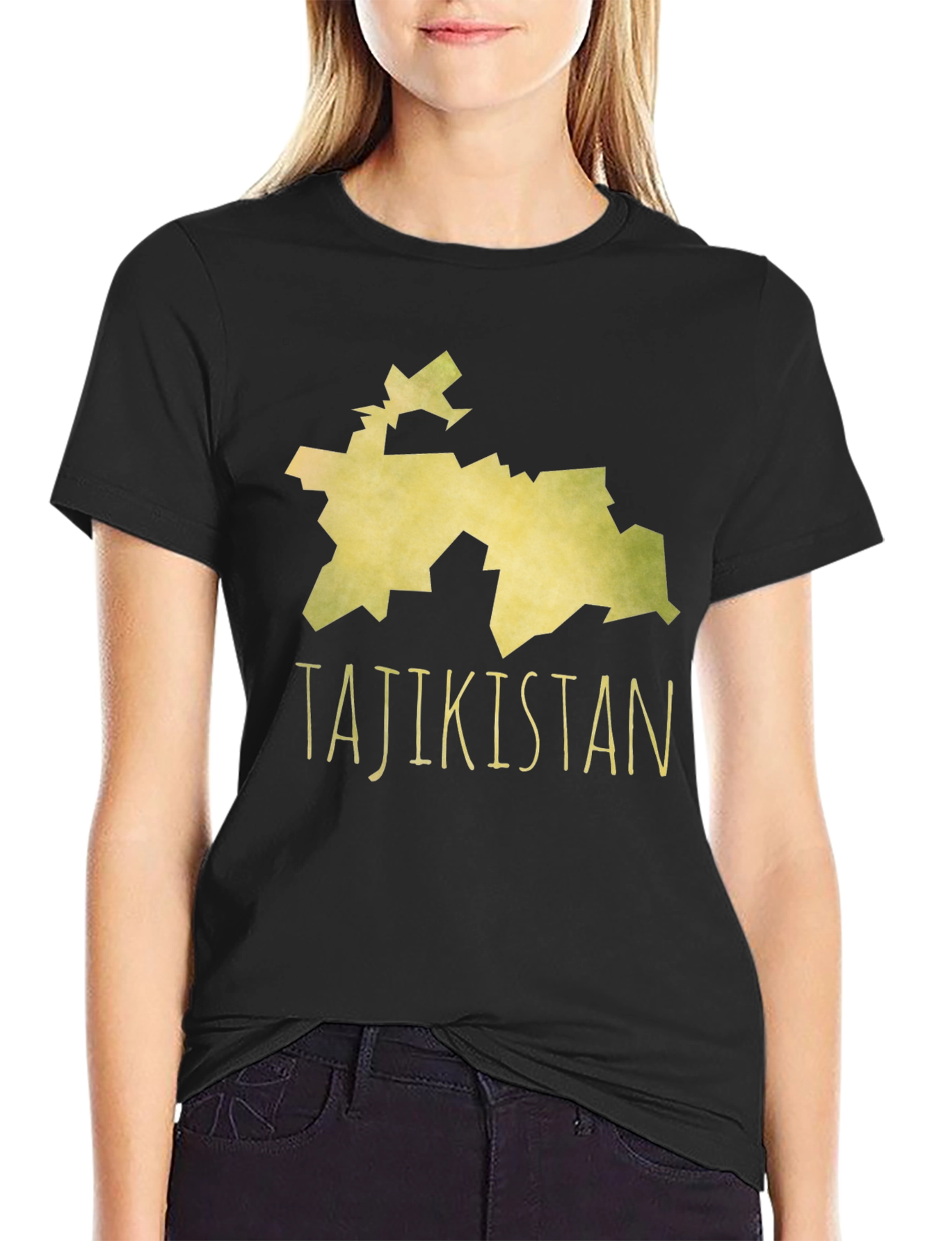 Tajikistan Map T-Shirt - Black Cotton Tee