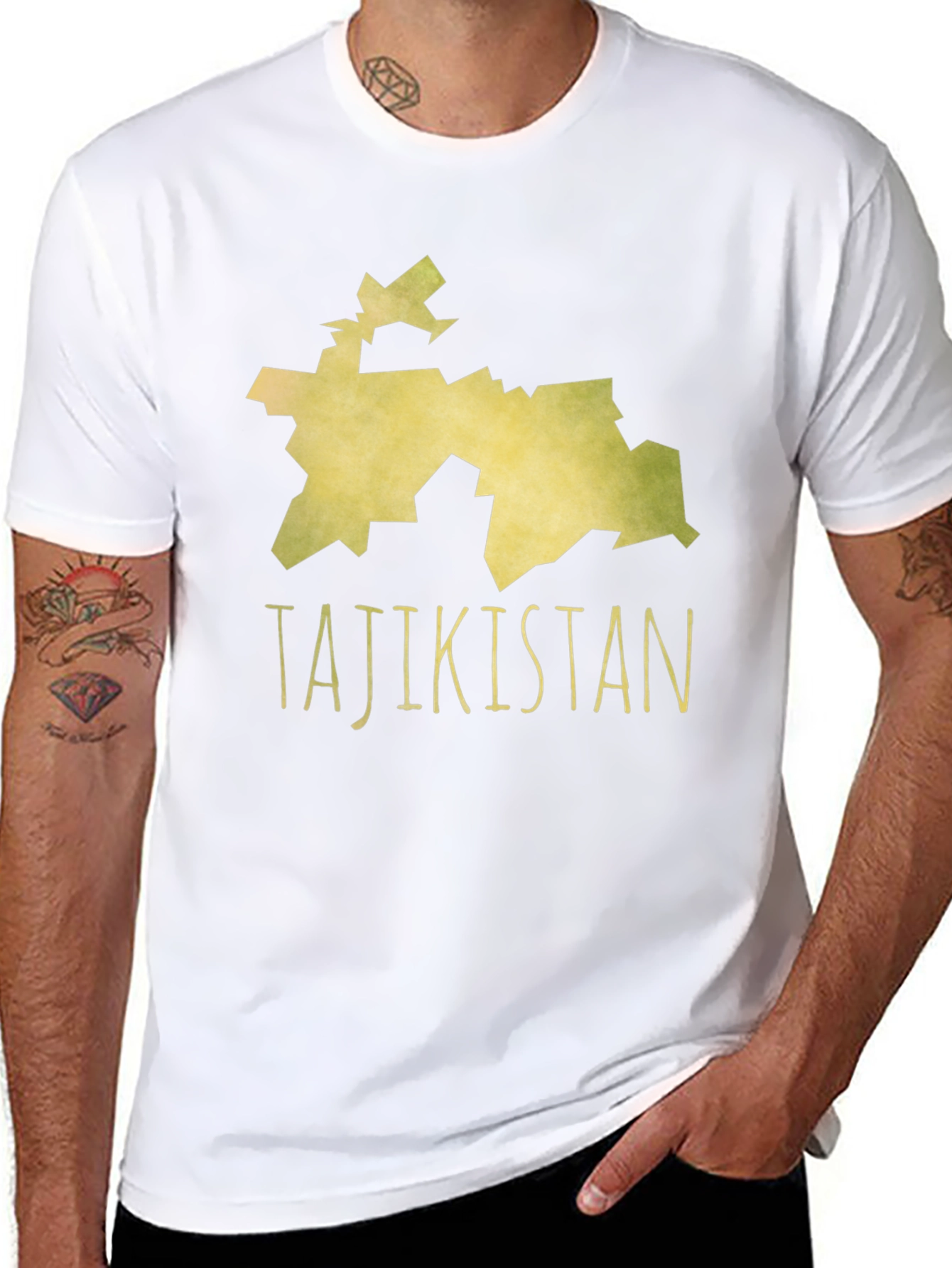 Tajikistan Map T-Shirt - Black Cotton Tee