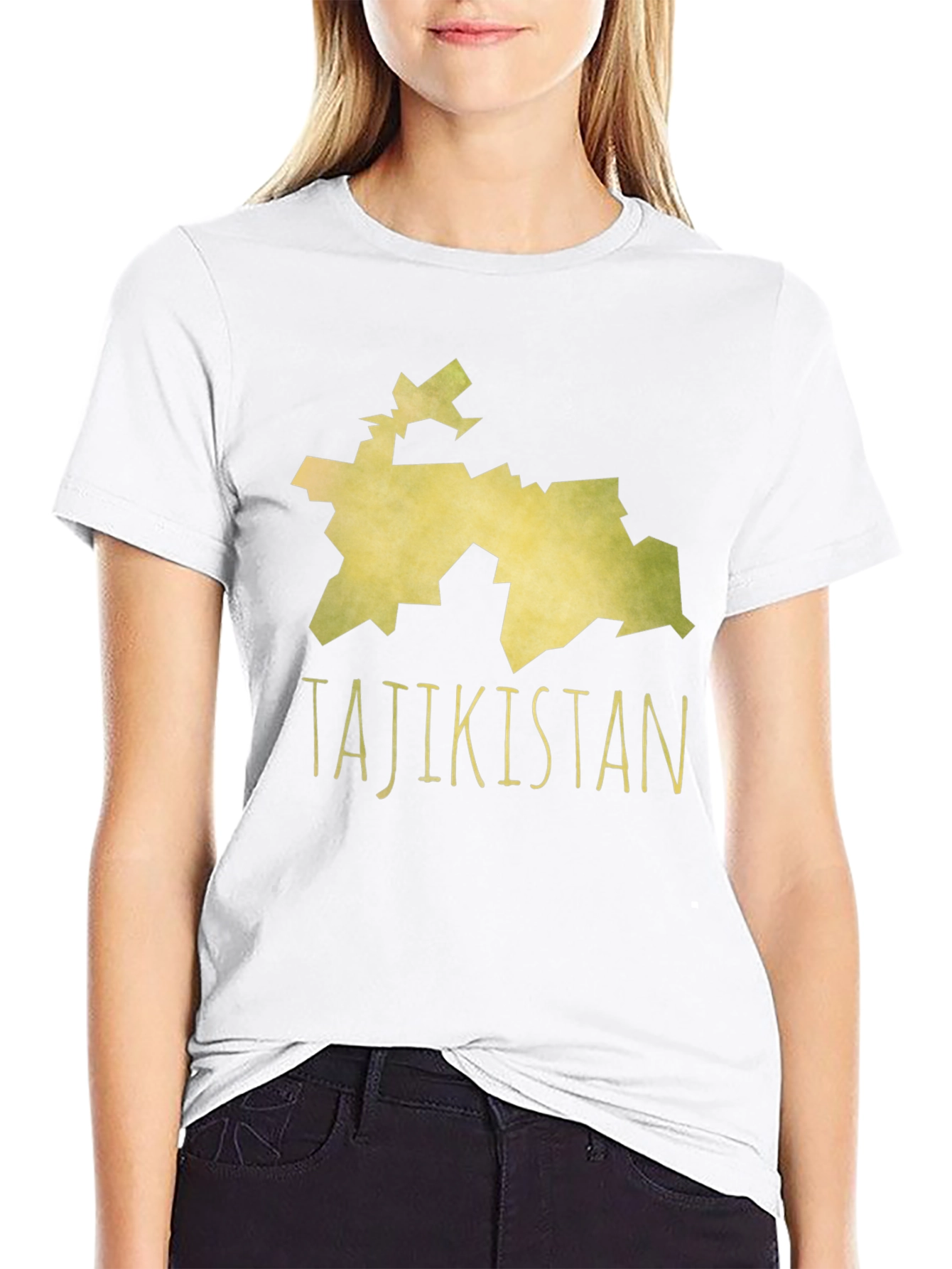 Tajikistan Map T-Shirt - Black Cotton Tee