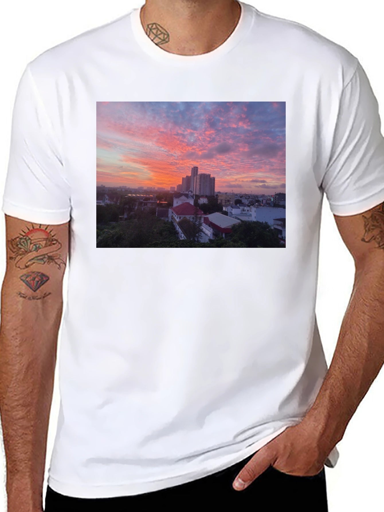 Sunset Cityscape Graphic Tee