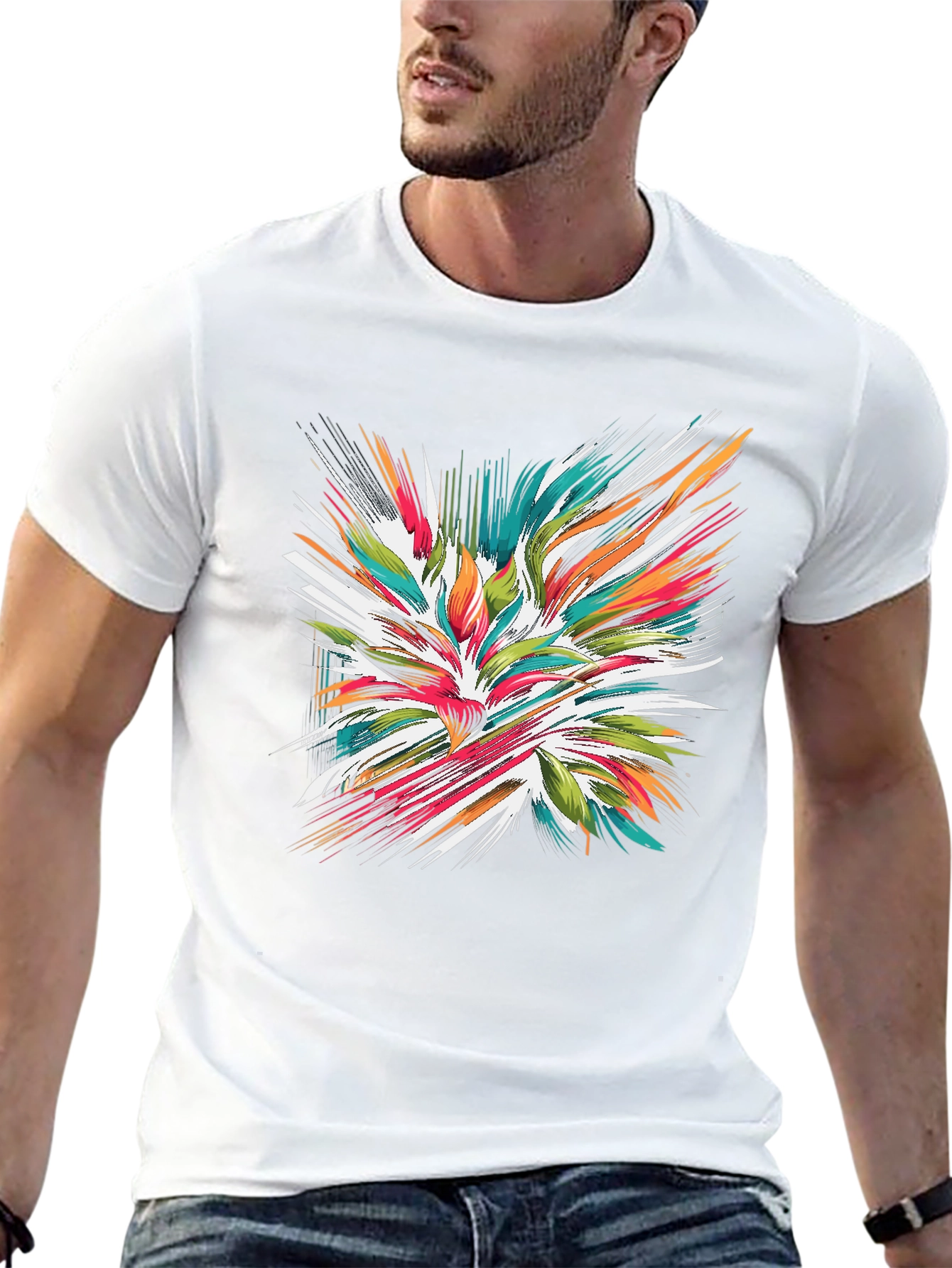 Abstract Burst Graphic Tee - Modern Streetwear Style