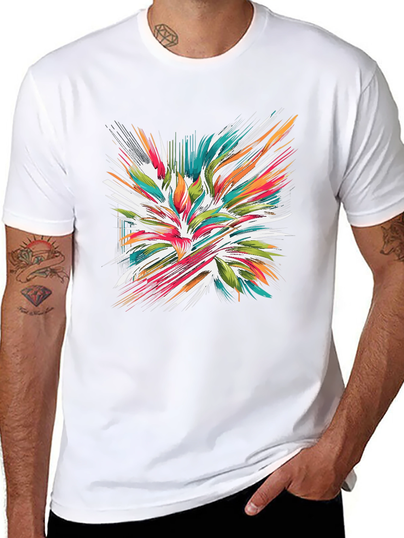 Abstract Burst Graphic Tee - Modern Streetwear Style