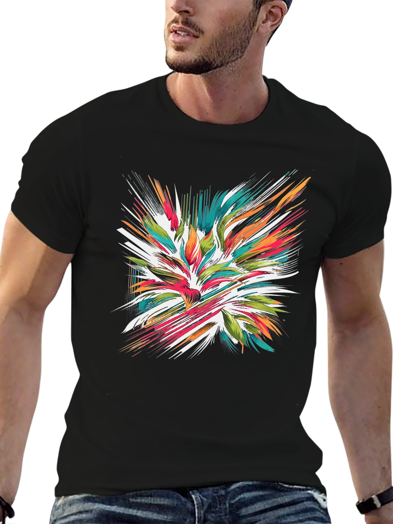Abstract Burst Graphic Tee - Modern Streetwear Style