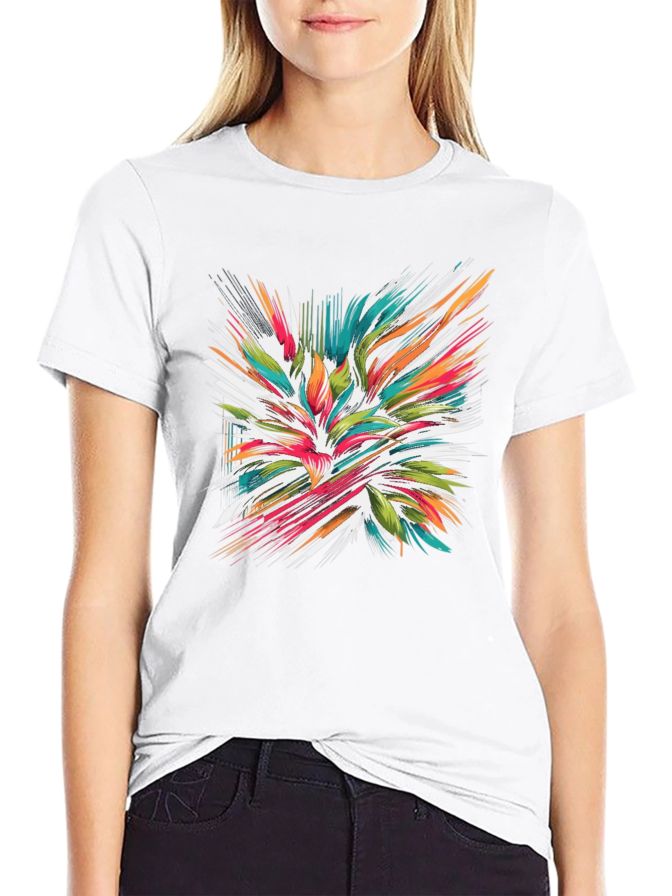 Abstract Burst Graphic Tee - Modern Streetwear Style