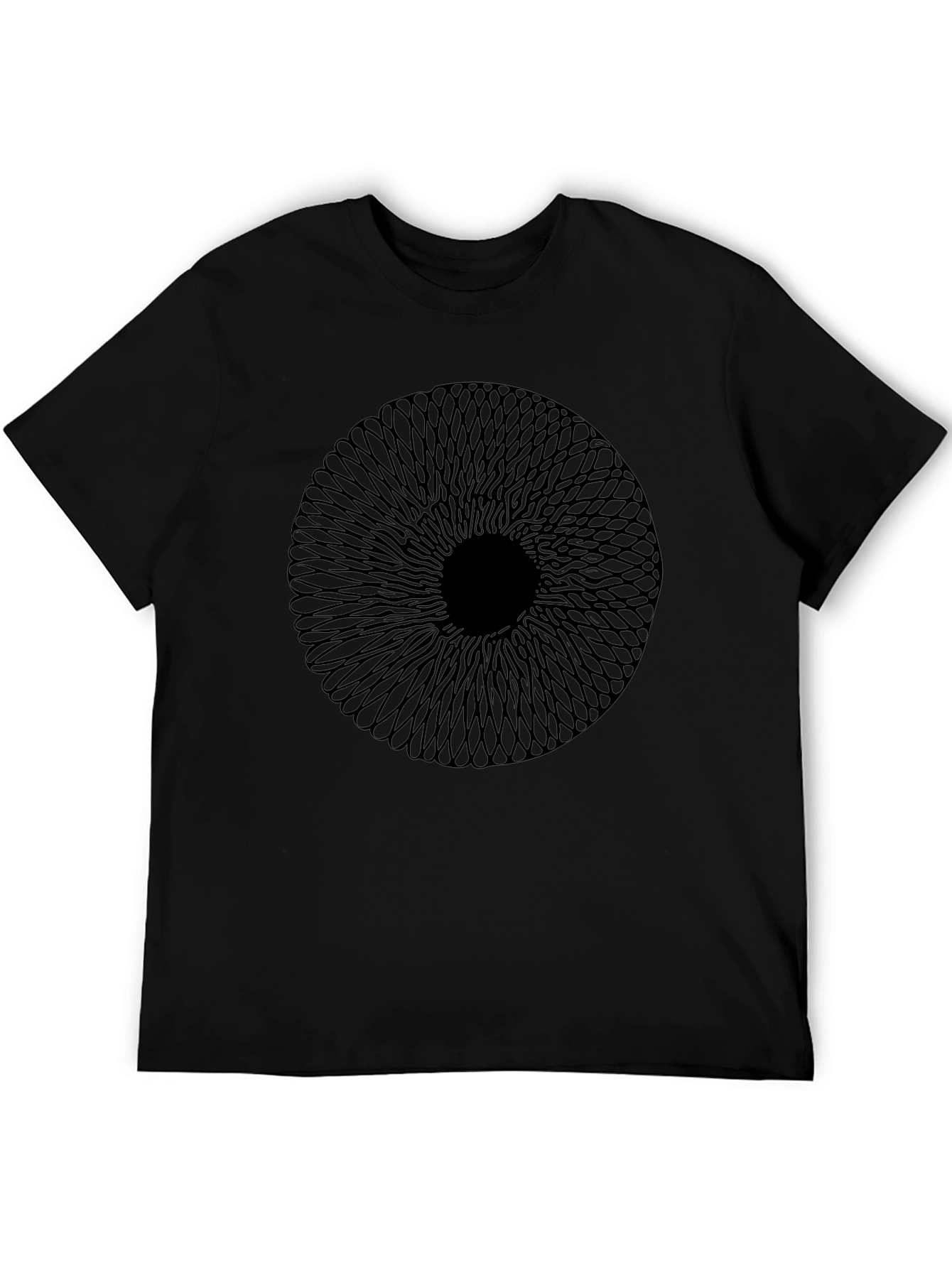 Abstract Circle Graphic Black T-Shirt