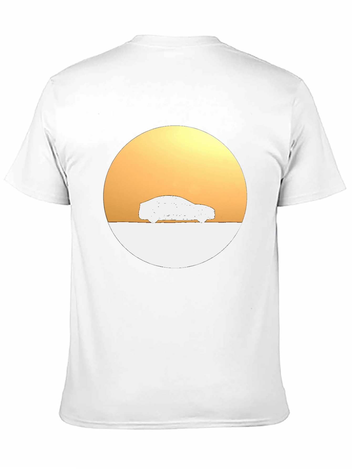 Sunset Car Graphic Tee - Stylish Black Cotton T-Shirt