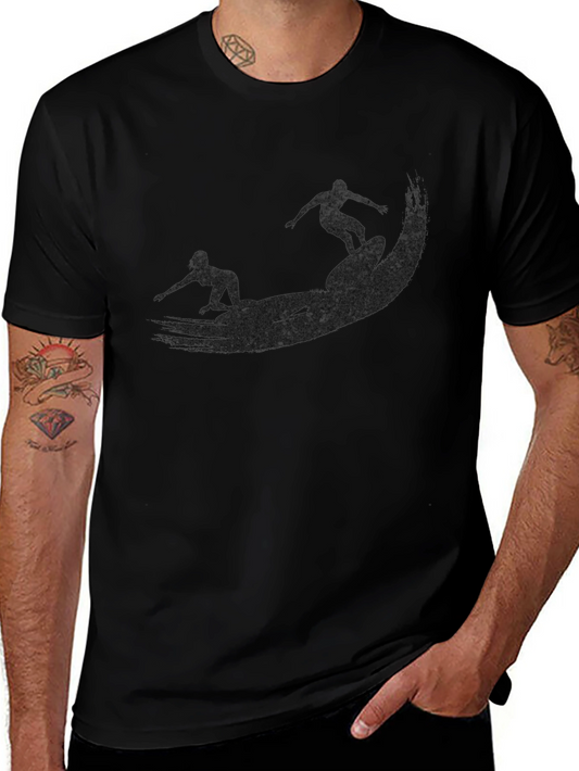 Surfer Silhouette Black T-Shirt