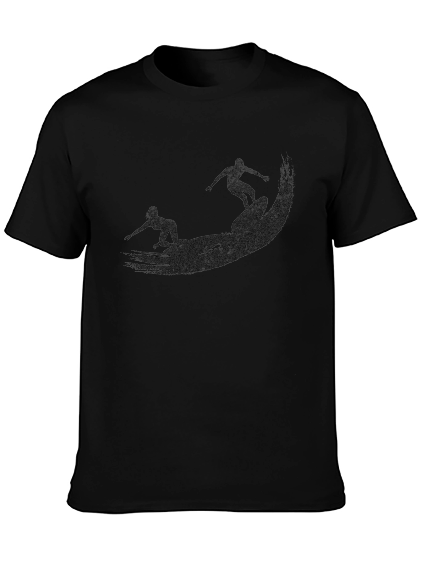 Surfer Silhouette Black T-Shirt